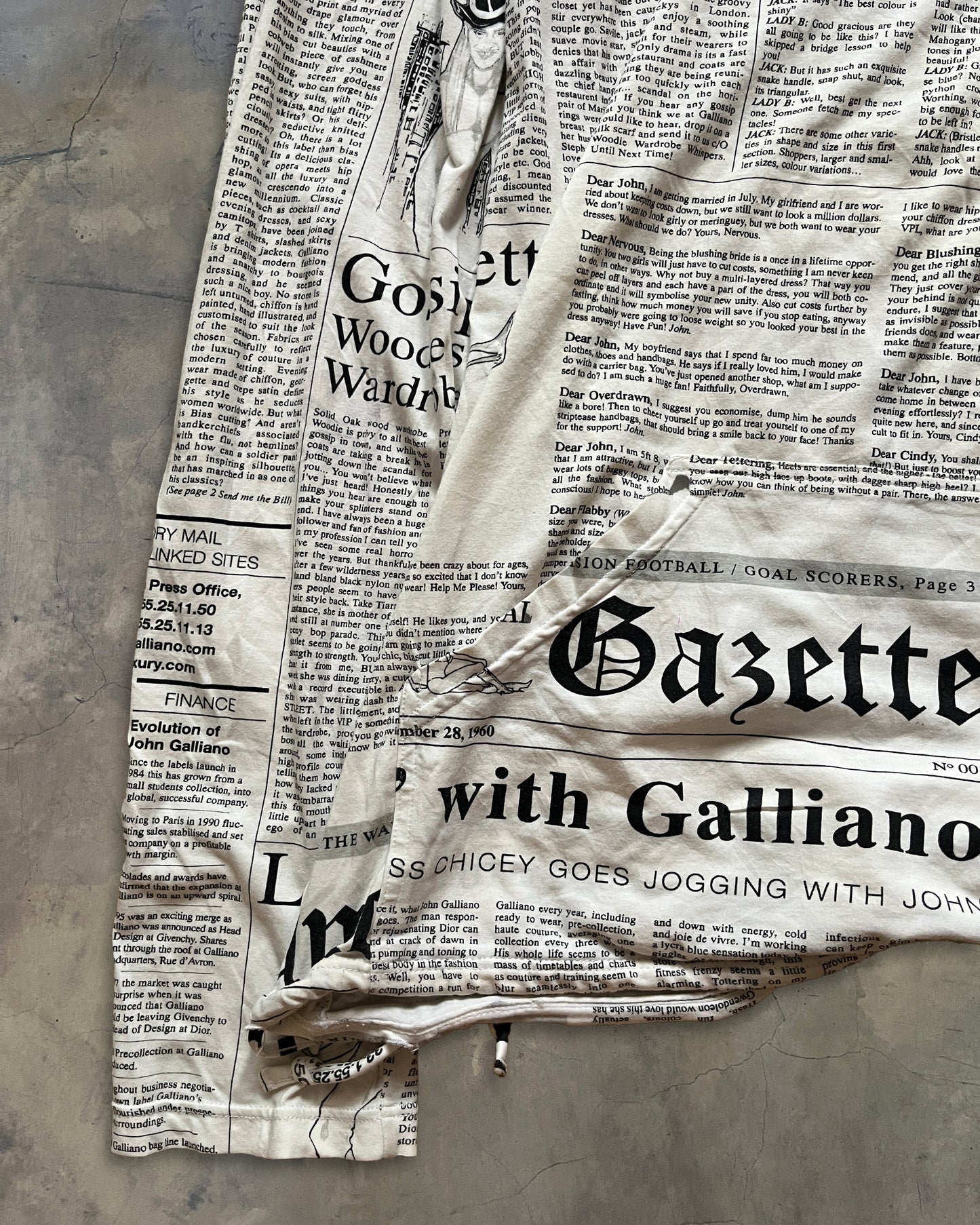 2000's JOHN GALLIANO GAZETTE NEWSPAPER HOODIE
