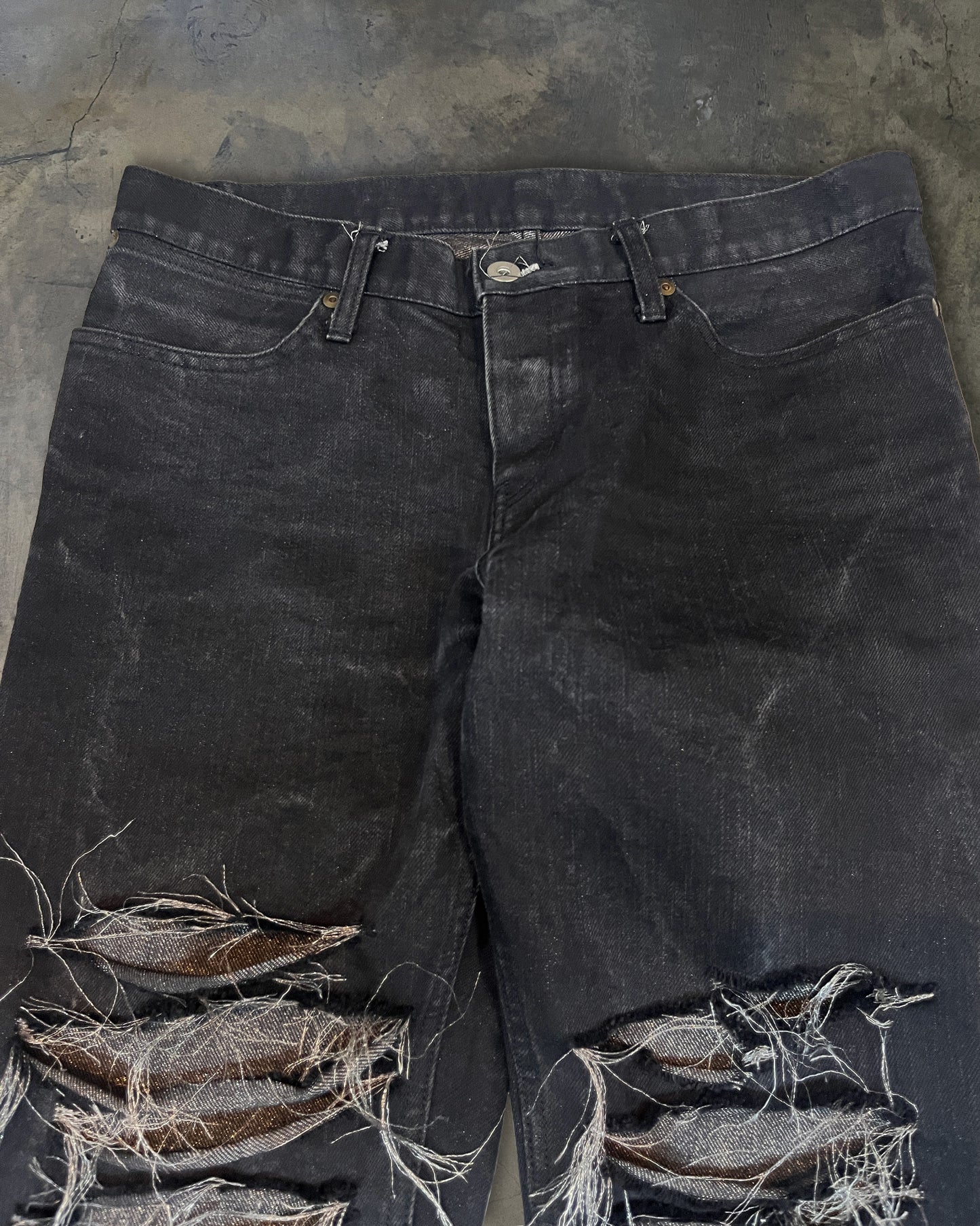 IFSIXWASNINE DISTRESSED FRAYED DENIM