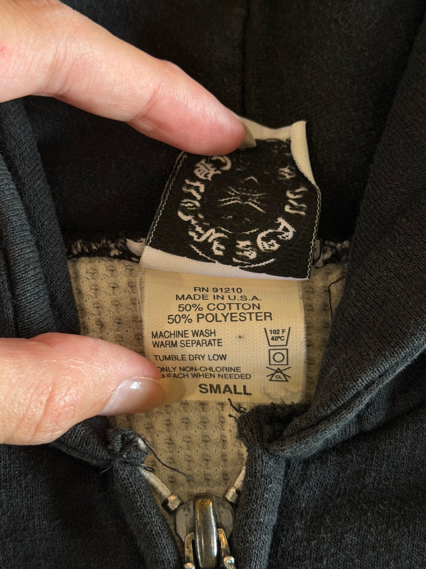 CHROME HEARTS VINTAGE WAFFLE KNIT FLORAL HOODIE