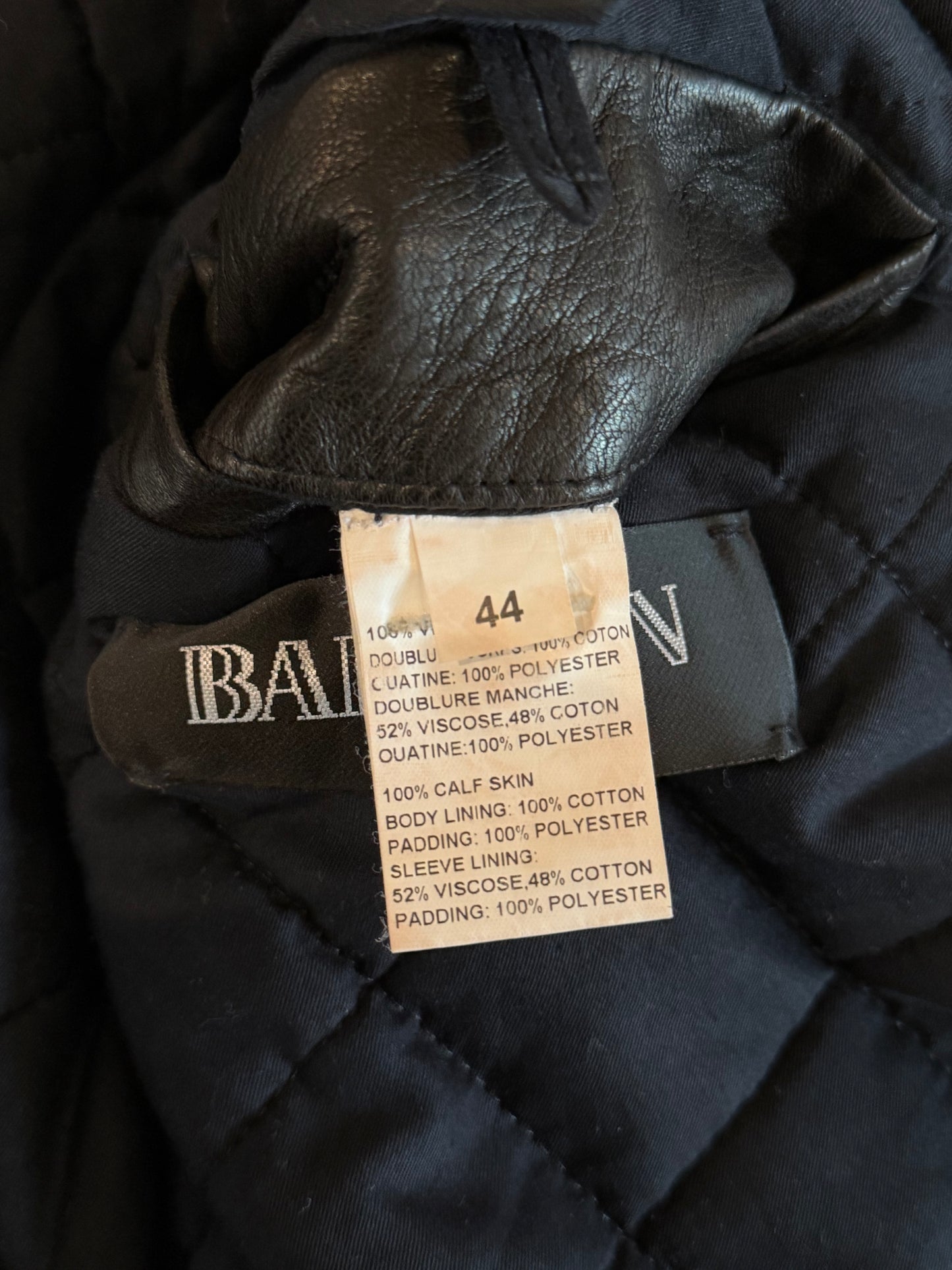 BALMAIN FW2012 MIDNIGHT BLUE CALF FUR LEATHER JACKET