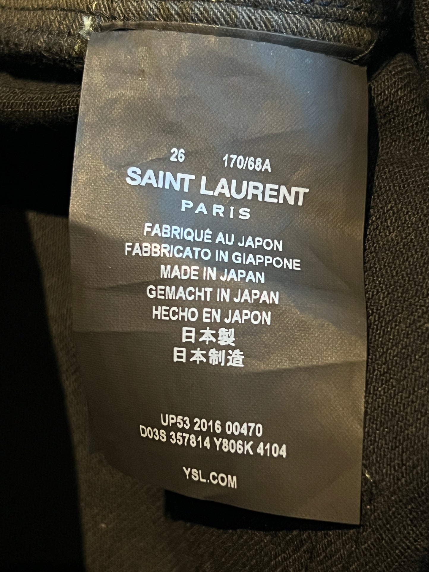 SAINT LAURENT 2016 OIL STAINED DENIM