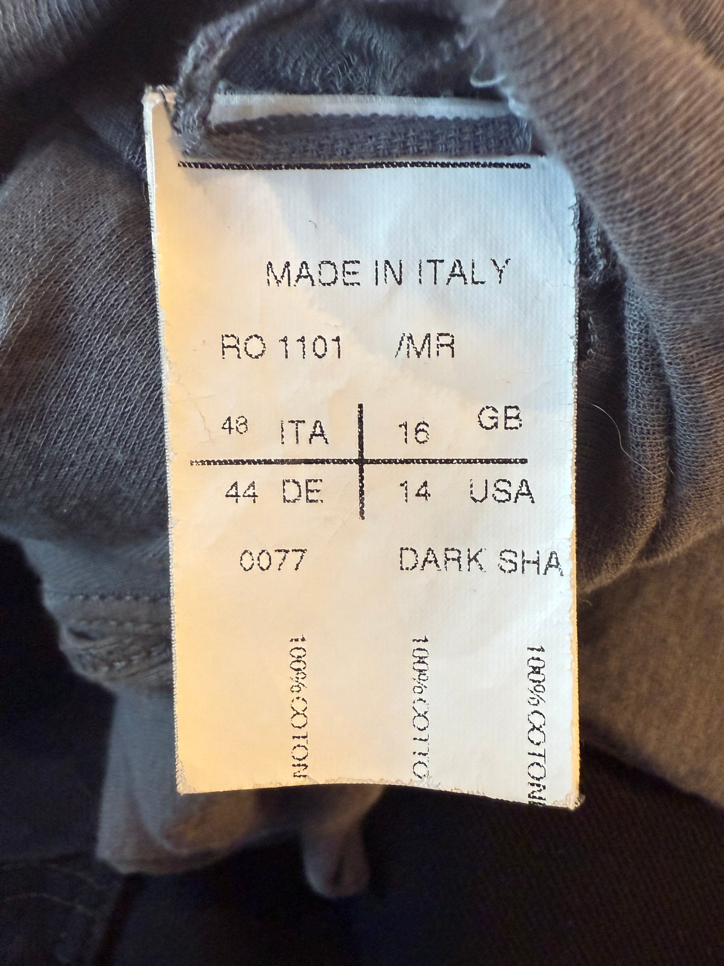 RICK OWENS SS2010 "RELEASE" COTTON JERSEY TANK DRESS