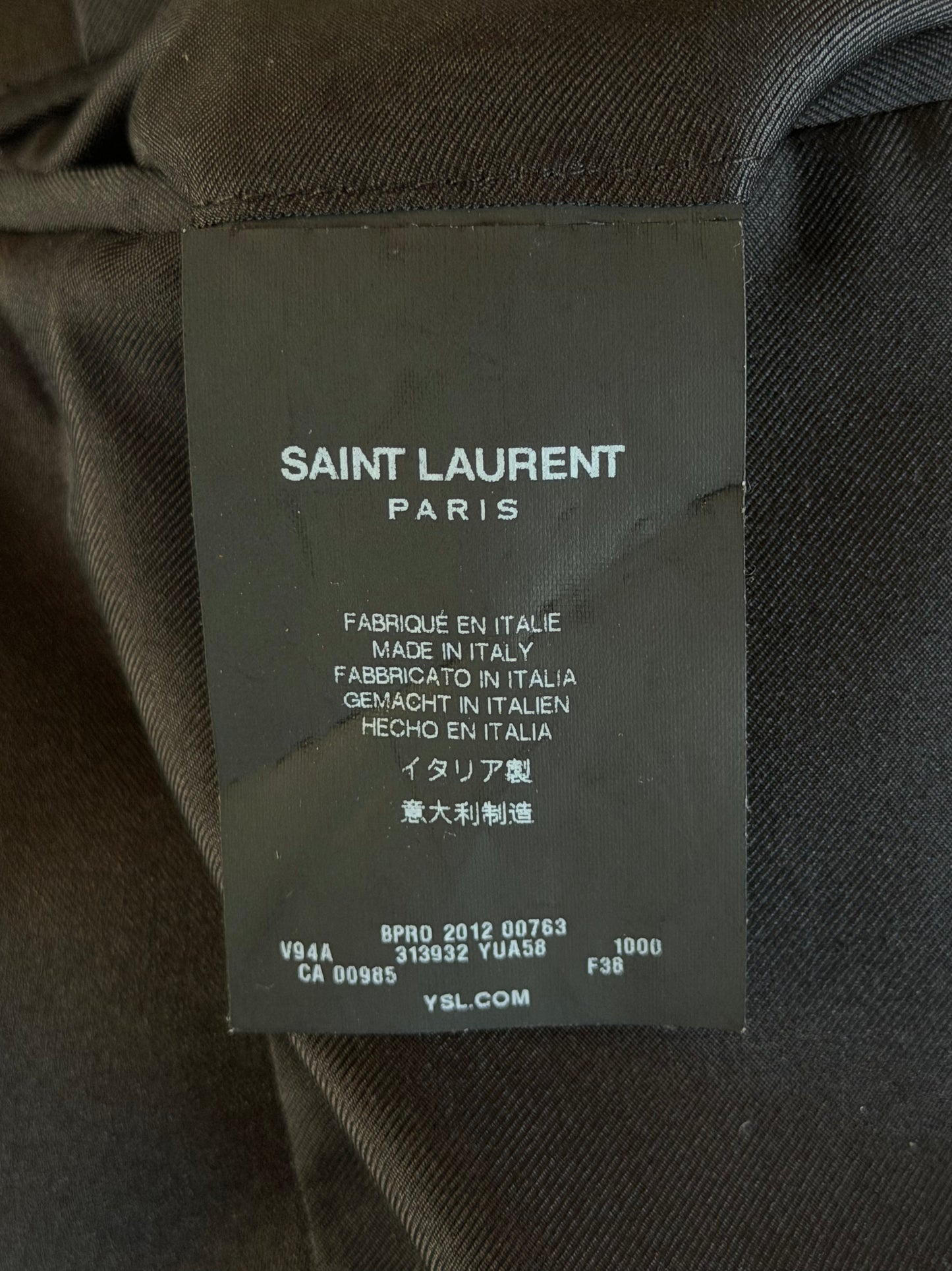 SAINT LAURENT FW2012 LE SMOKING BLAZER