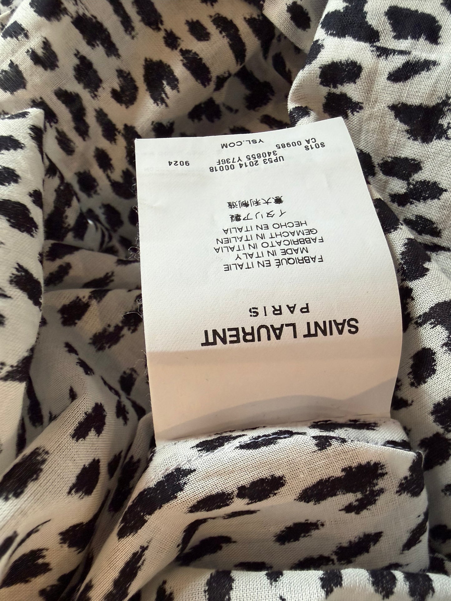 SAINT LAURENT SS2014 BABYCAT BUTTON UP