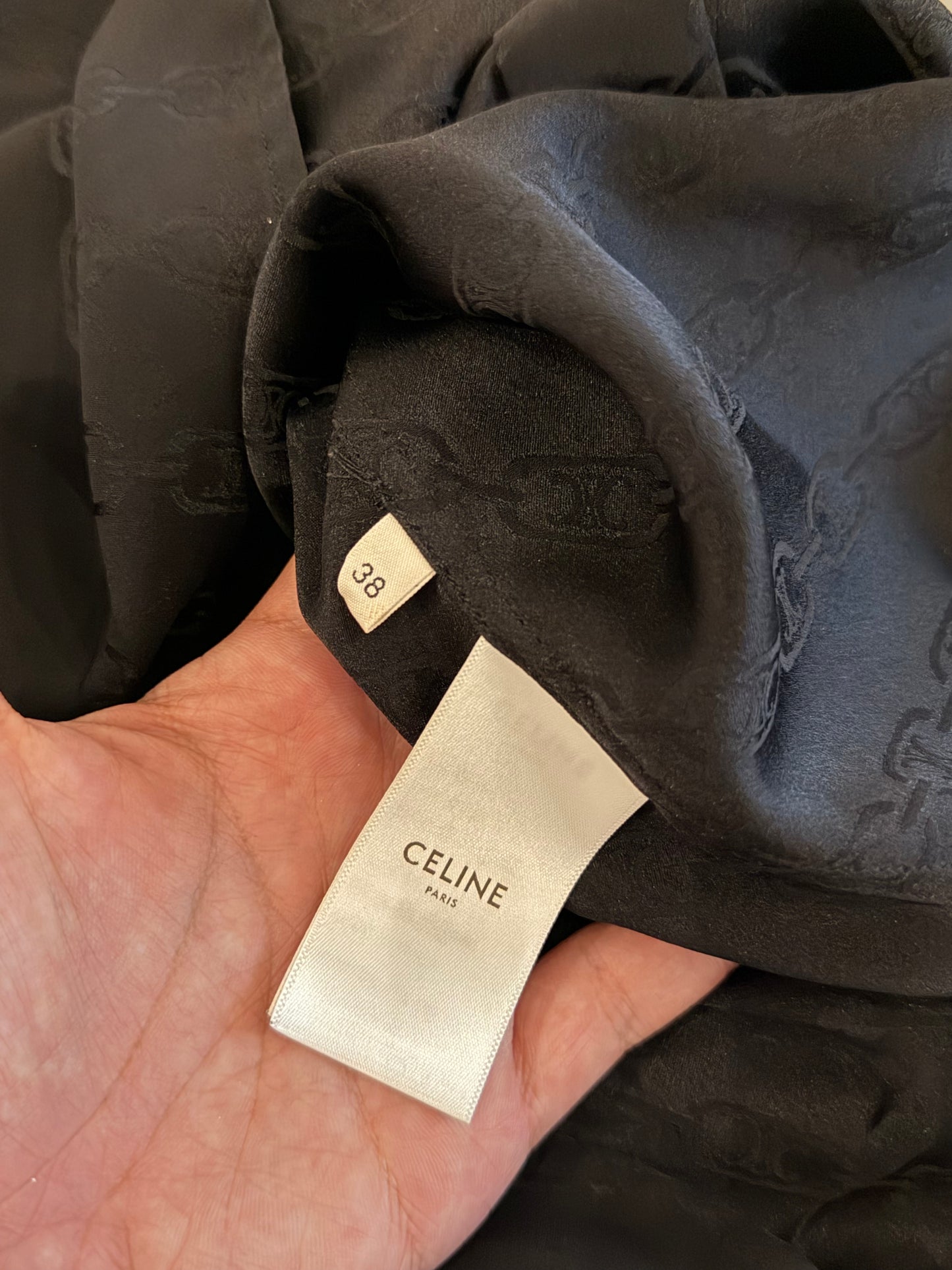 CELINE SS2020 CHAIN LOGO BUTTON UP