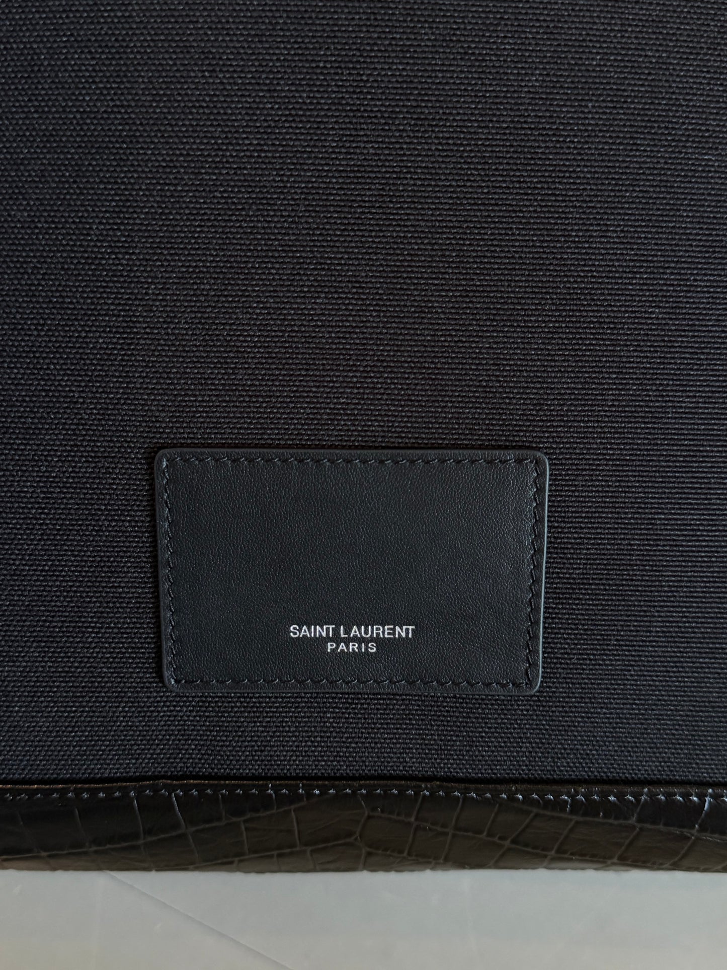 SAINT LAURENT CROCODILE EMBOSSED BACKPACK