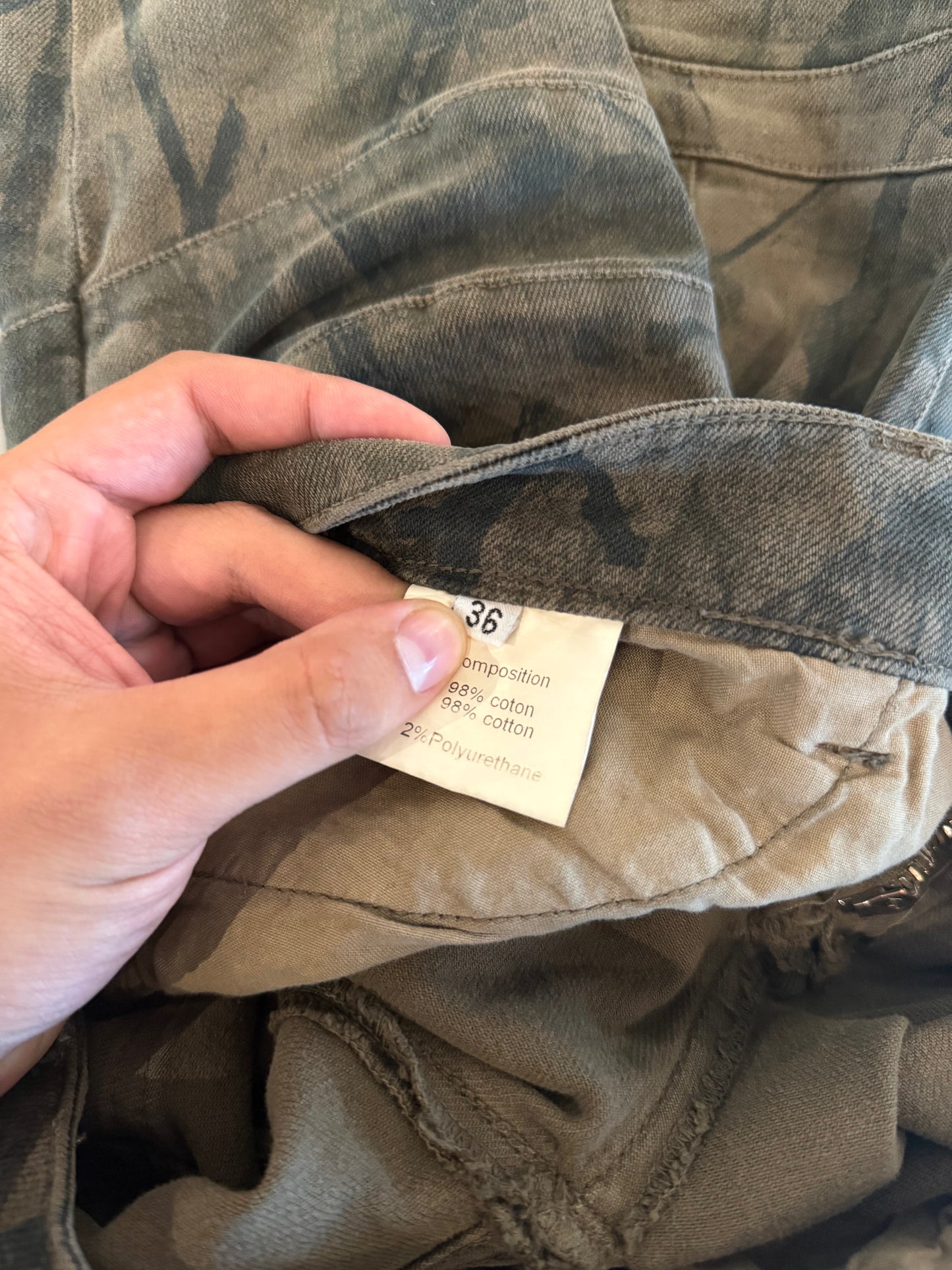 BALMAIN CAMO BIKER DENIM