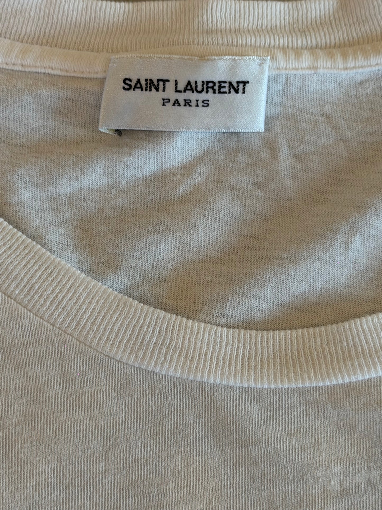 SAINT LAURENT 2017 CURSIVE LOGO TEE