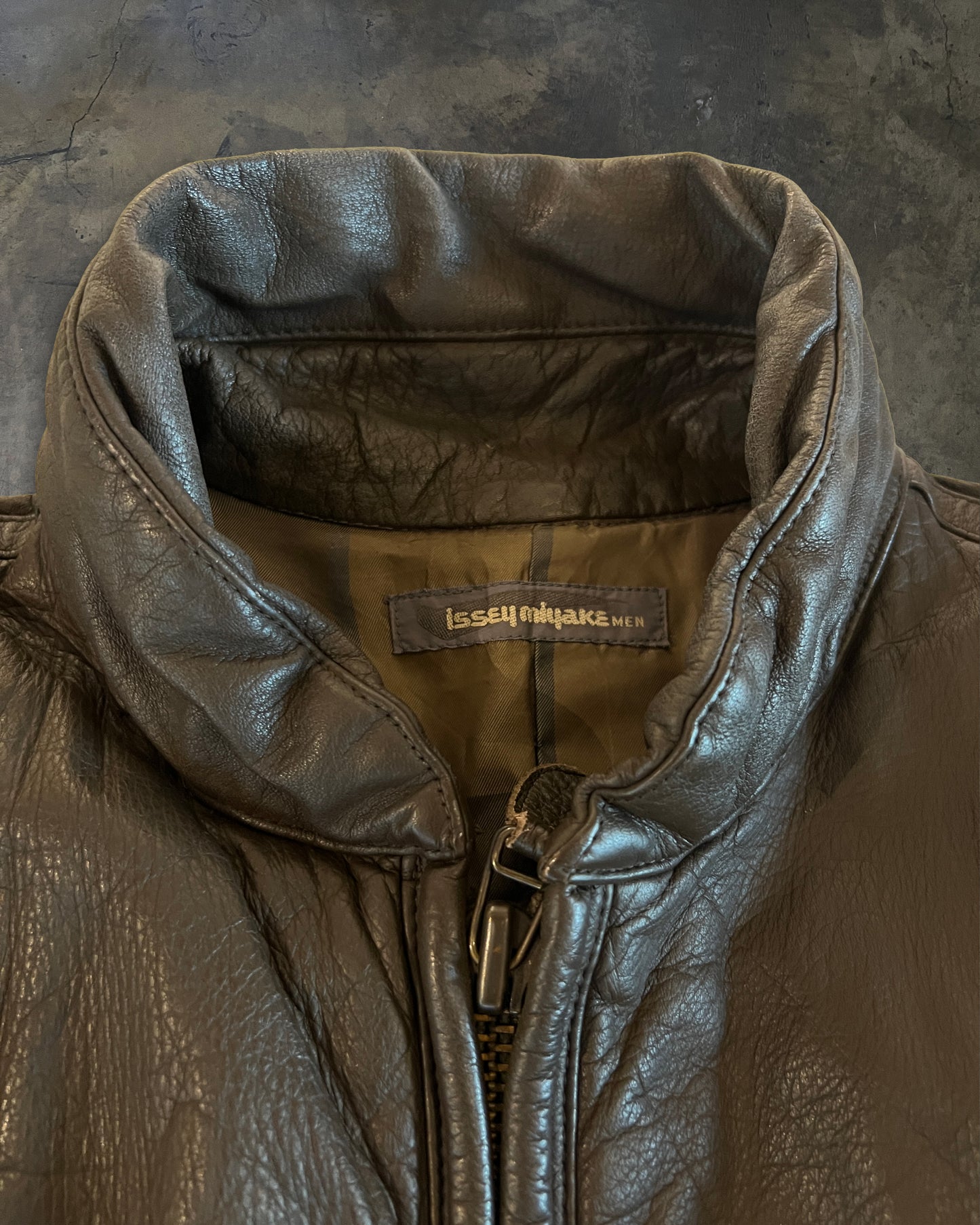 80's ISSEY MIYAKE LEATHER PANELED JACKET