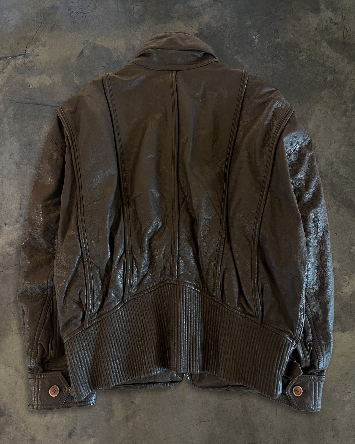 80's ISSEY MIYAKE LEATHER PANELED JACKET
