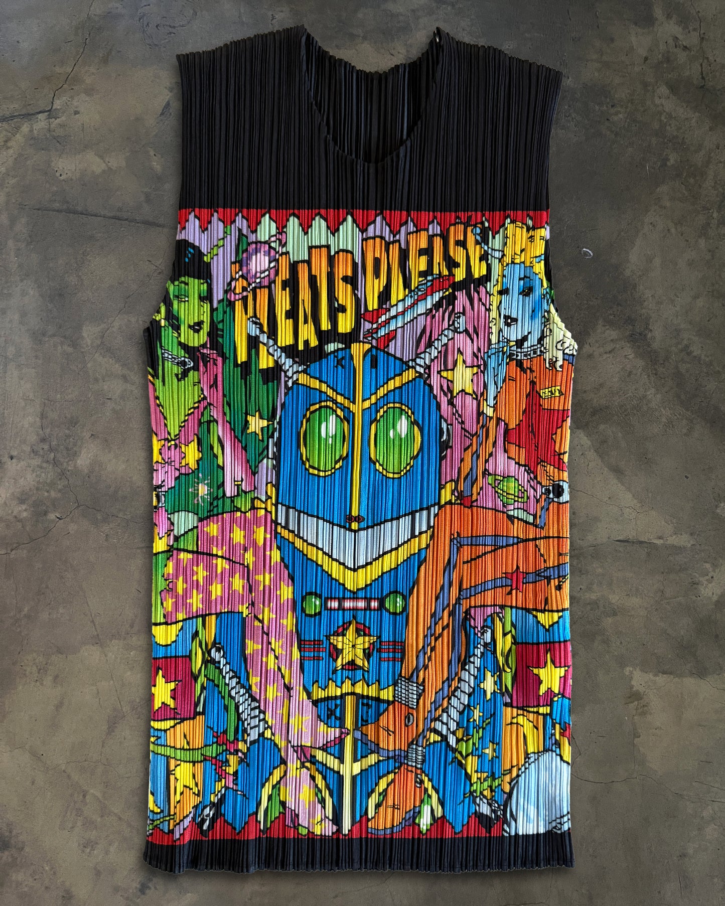 ISSEY MIYAKE PLEATS PLESAE SS1999 SCIFI COMIC TANK