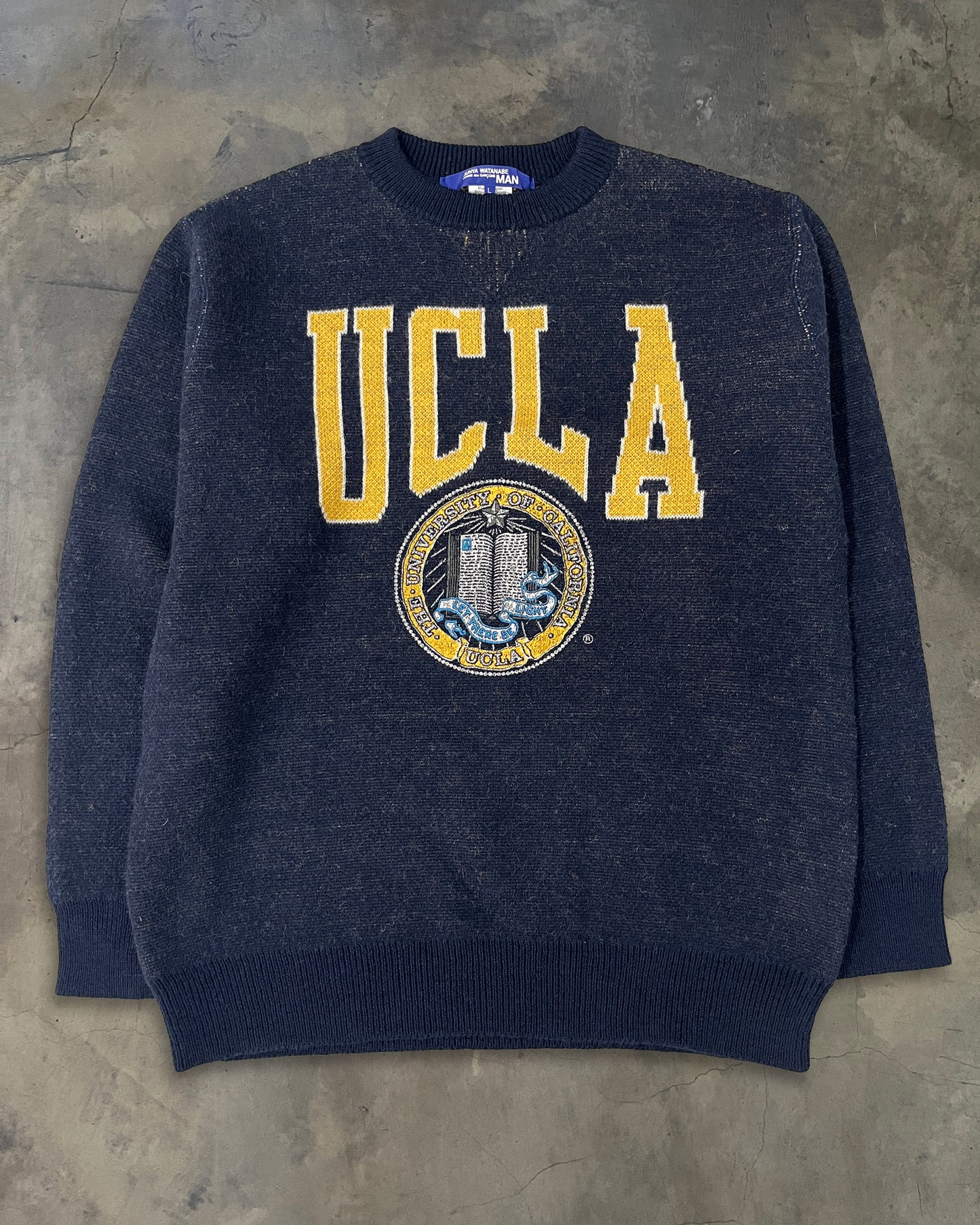 JUNYA WATANABE CDG AW2019 UCLA INTARSIA KNIT SWEATER