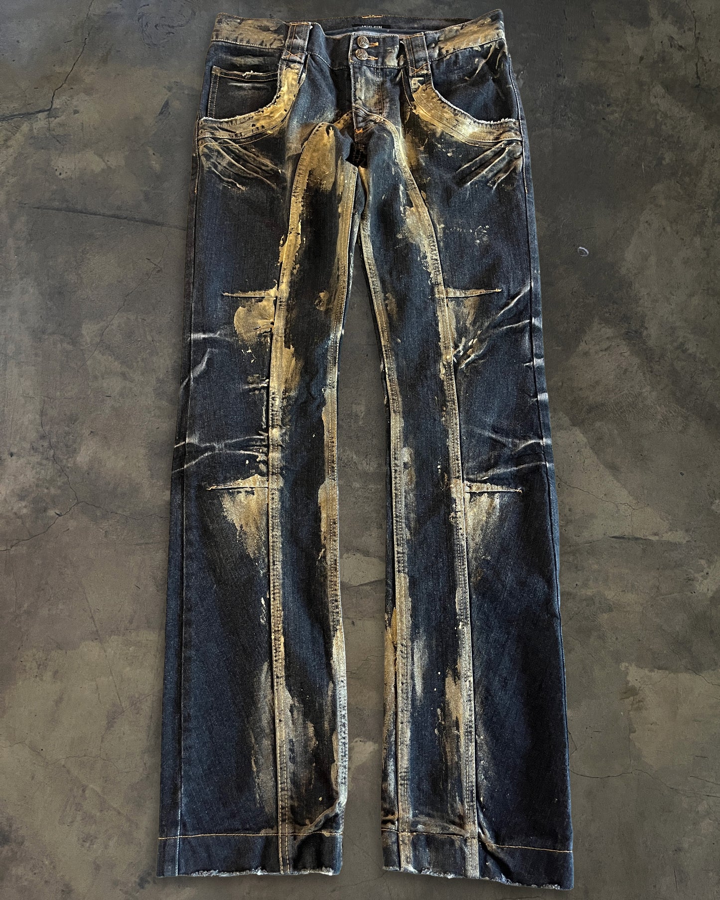 MICHEL KLEIN GOLD PAINT DENIM