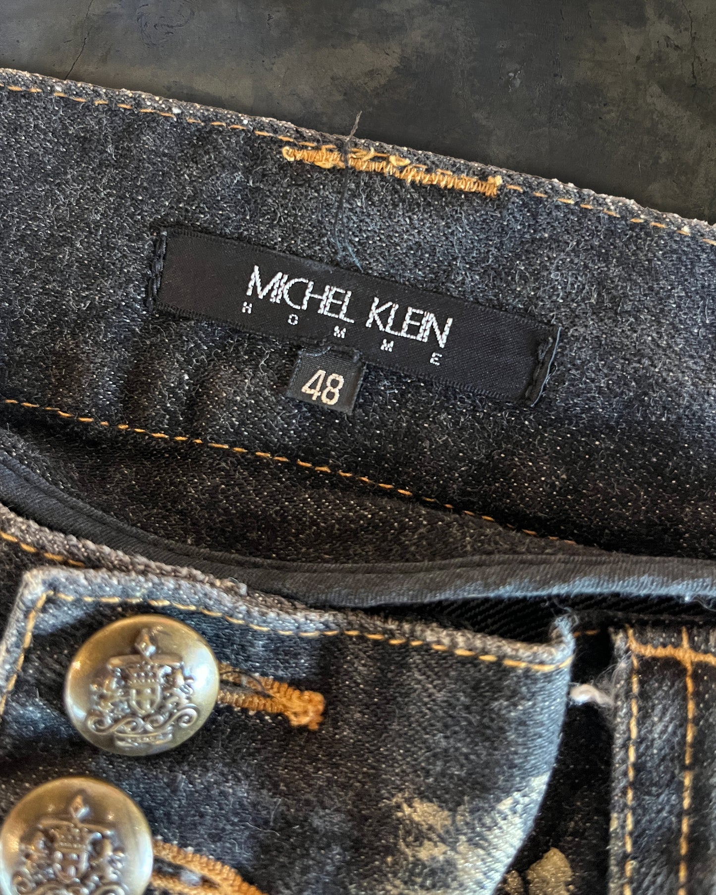 MICHEL KLEIN GOLD PAINT DENIM