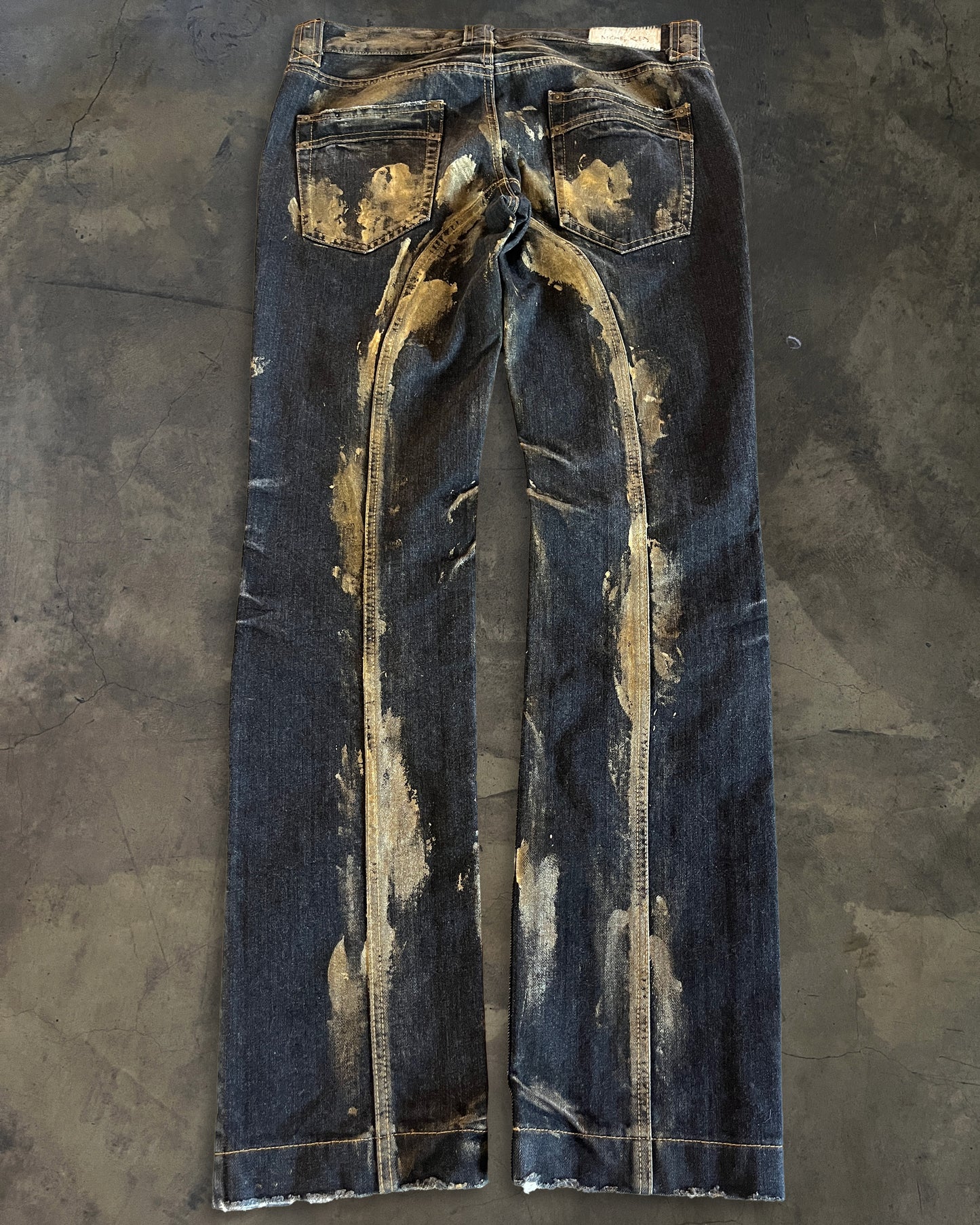 MICHEL KLEIN GOLD PAINT DENIM