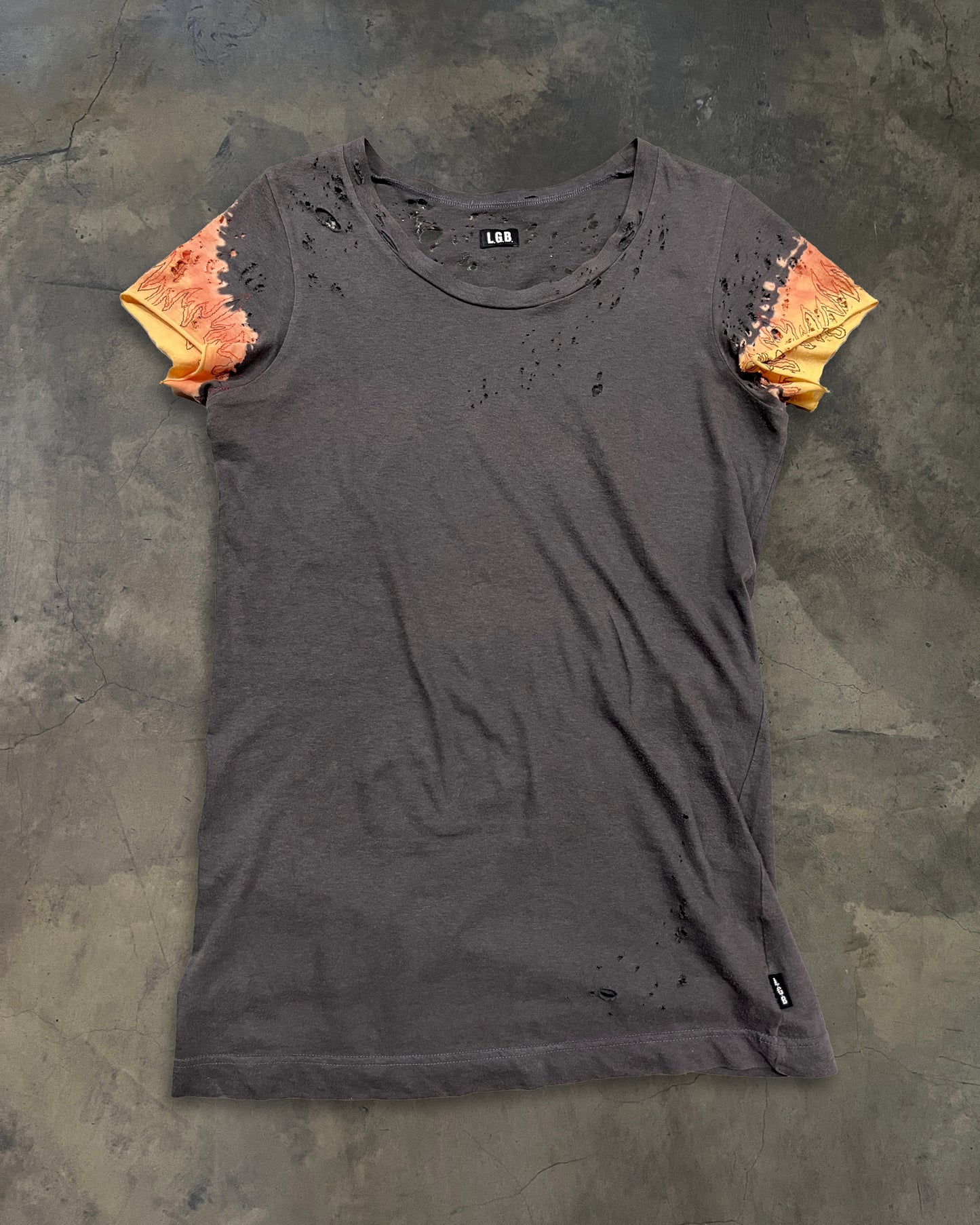 L.G.B. "FIRE WORKS" DISTRESSED TEE