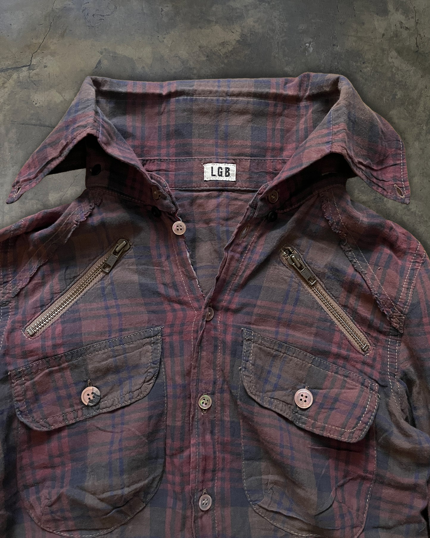 L.G.B PLAID FLANNEL WITH REMOVABLE COLLAR
