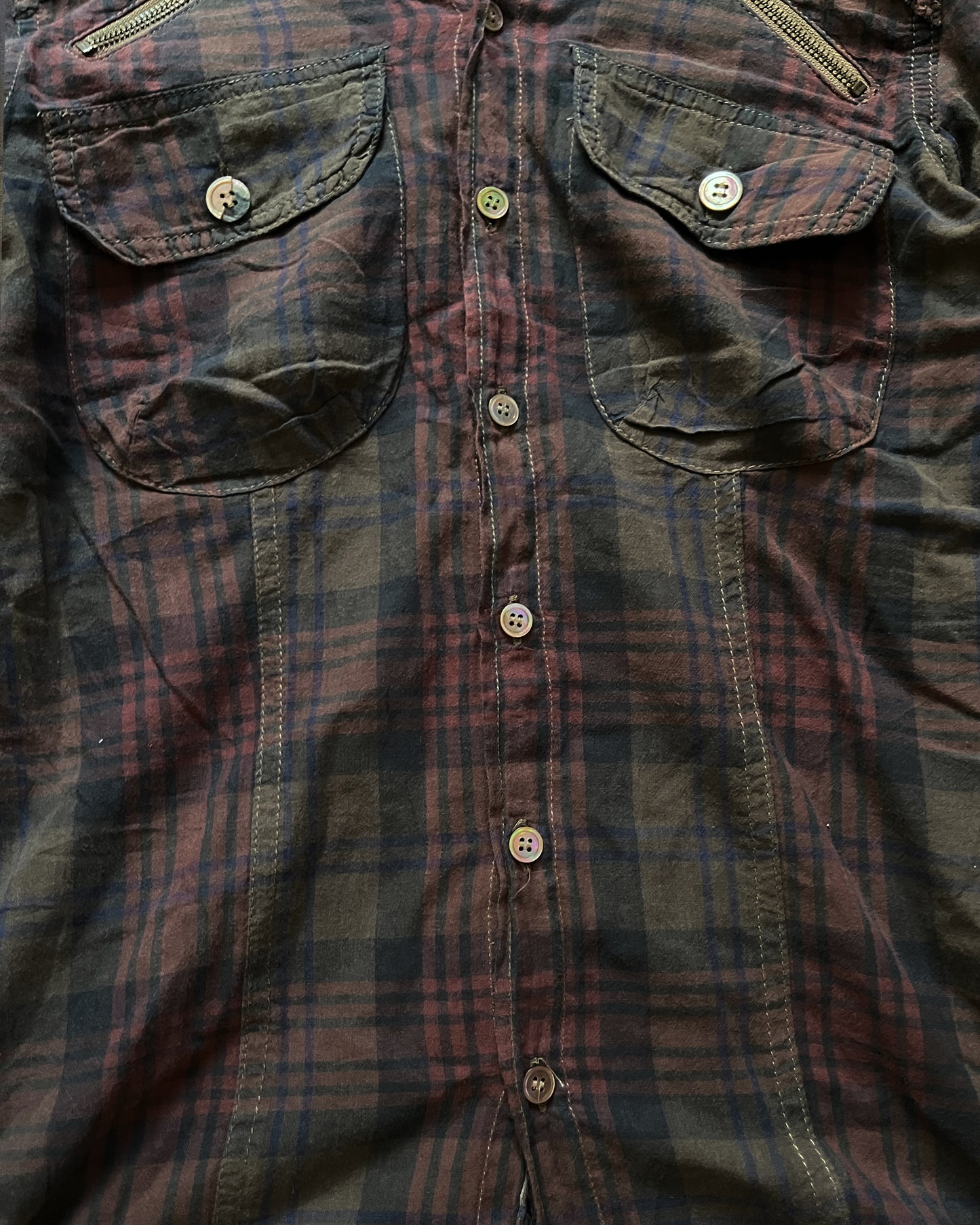 L.G.B PLAID FLANNEL WITH REMOVABLE COLLAR