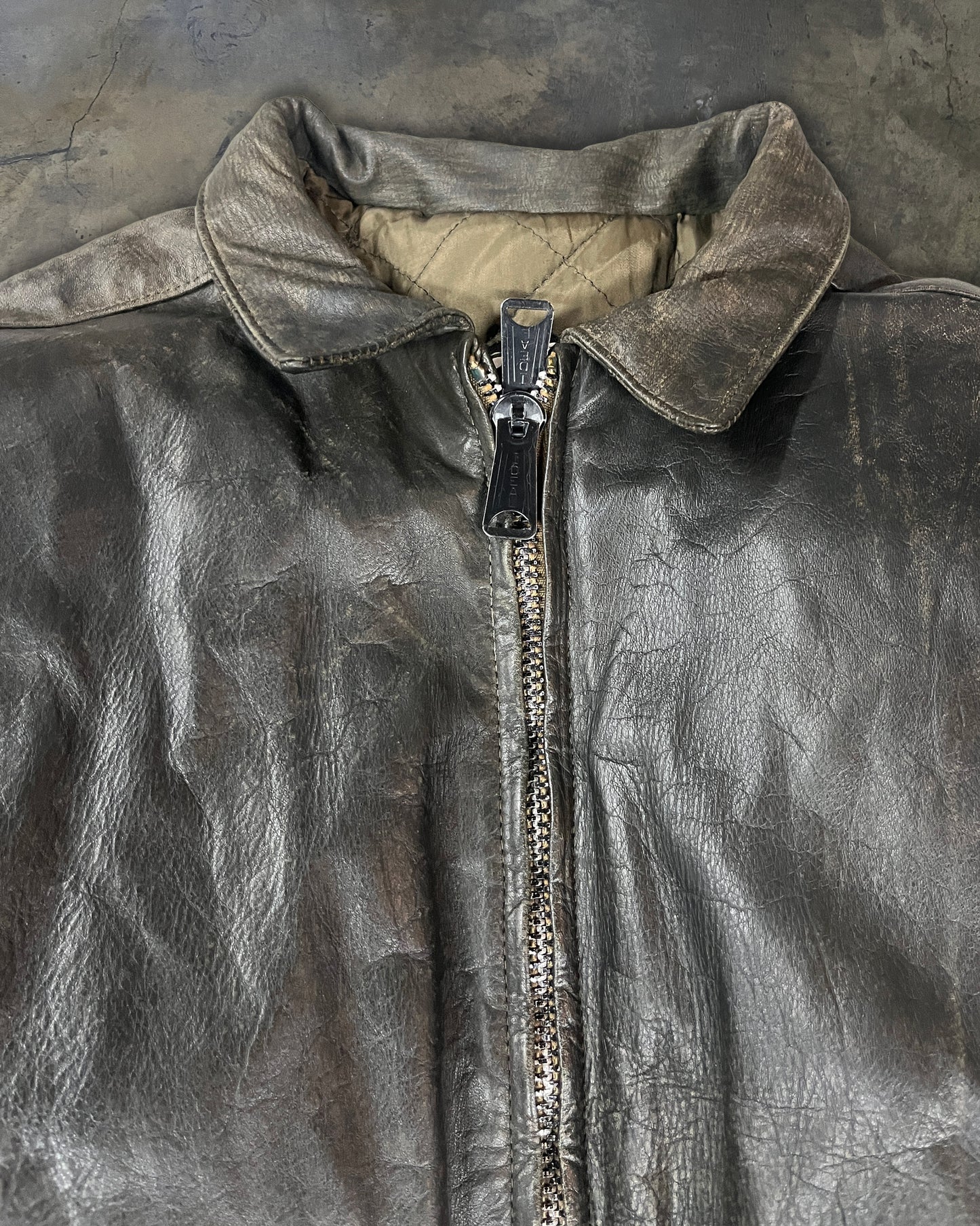 80s MARITHÉ FRANÇOIS GIRBAUD MILLESIMES BLACK MA-1 LEATHER JACKET