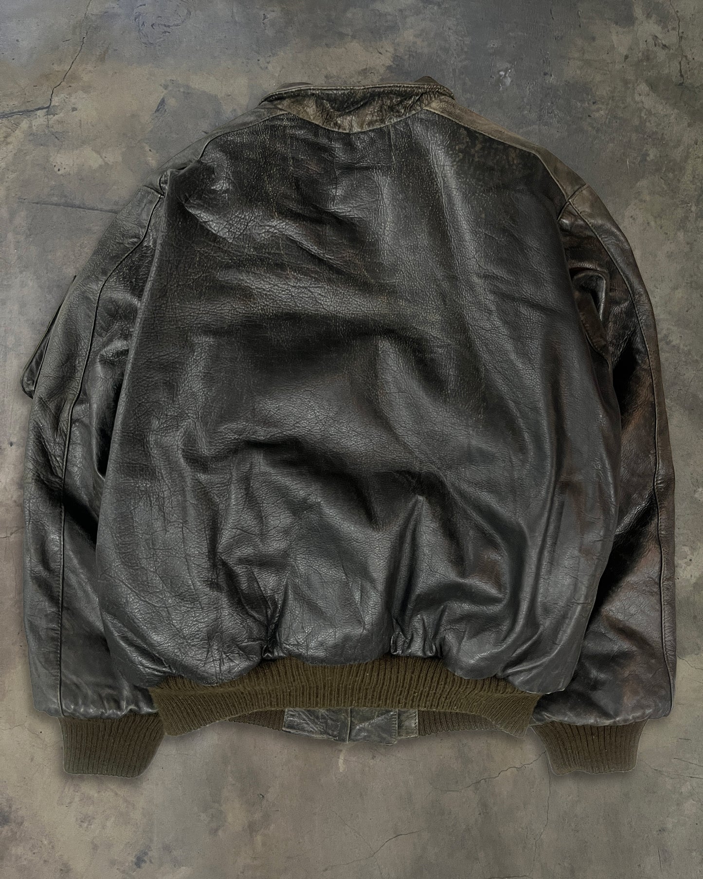 80s MARITHÉ FRANÇOIS GIRBAUD MILLESIMES BLACK MA-1 LEATHER JACKET