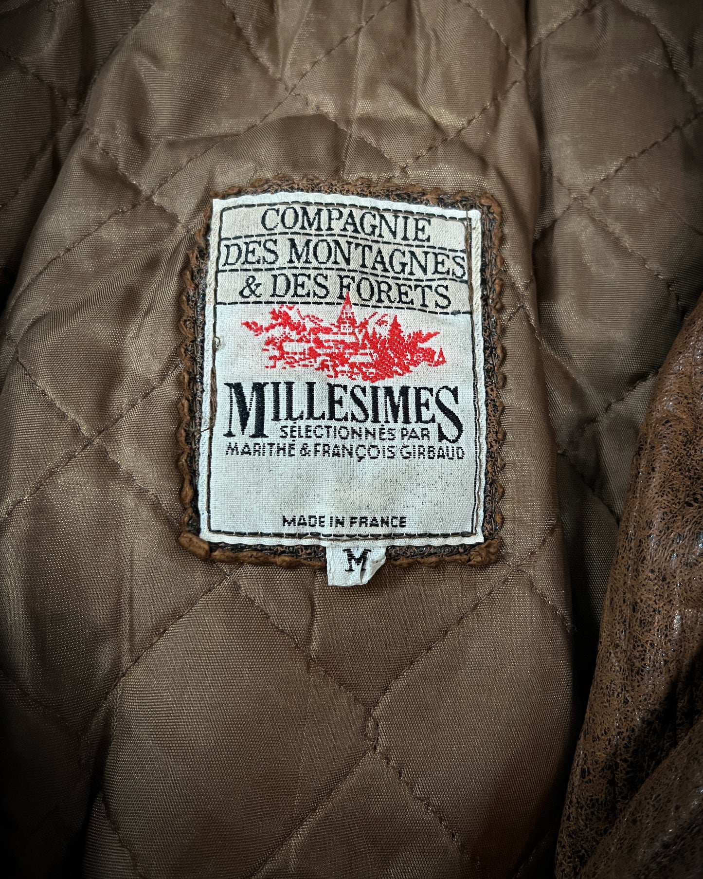80s MARITHÉ FRANÇOIS GIRBAUD MILLESIMES BROWN MA-1 LEATHER JACKET