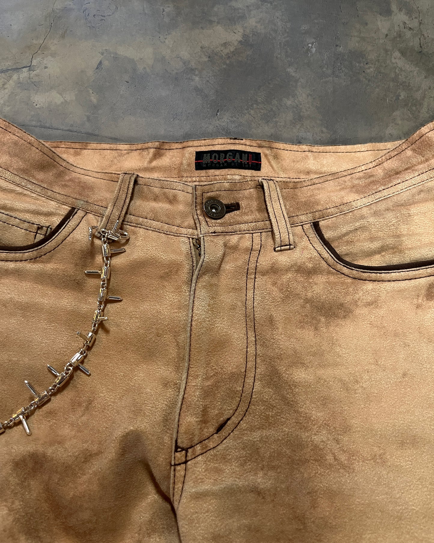 MORGAN DE TOI COTTON SUEDE PANTS