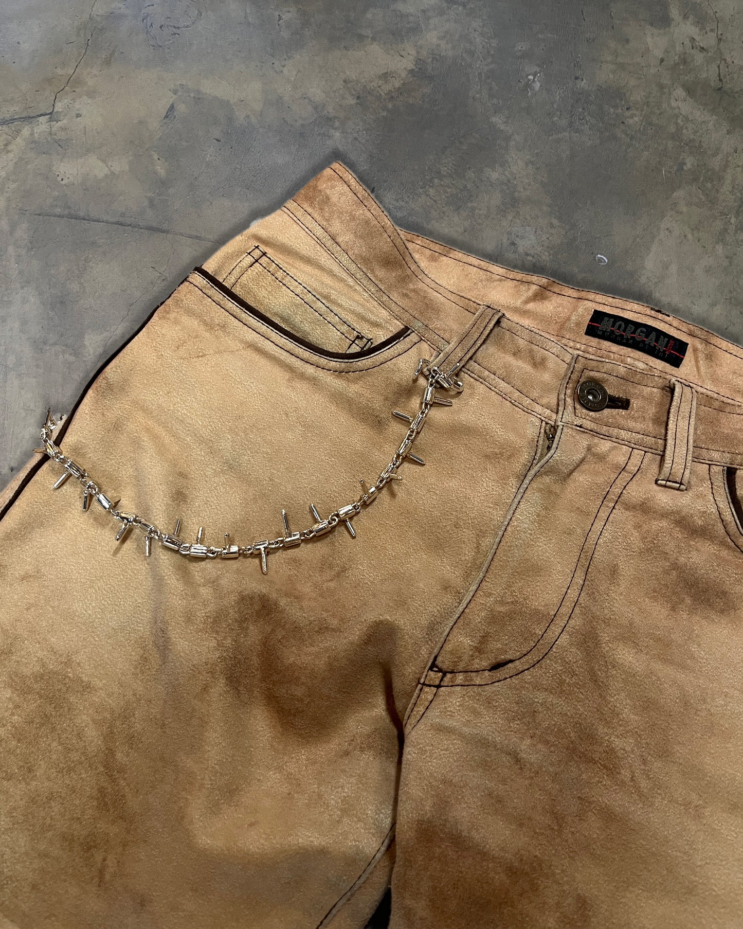 MORGAN DE TOI COTTON SUEDE PANTS
