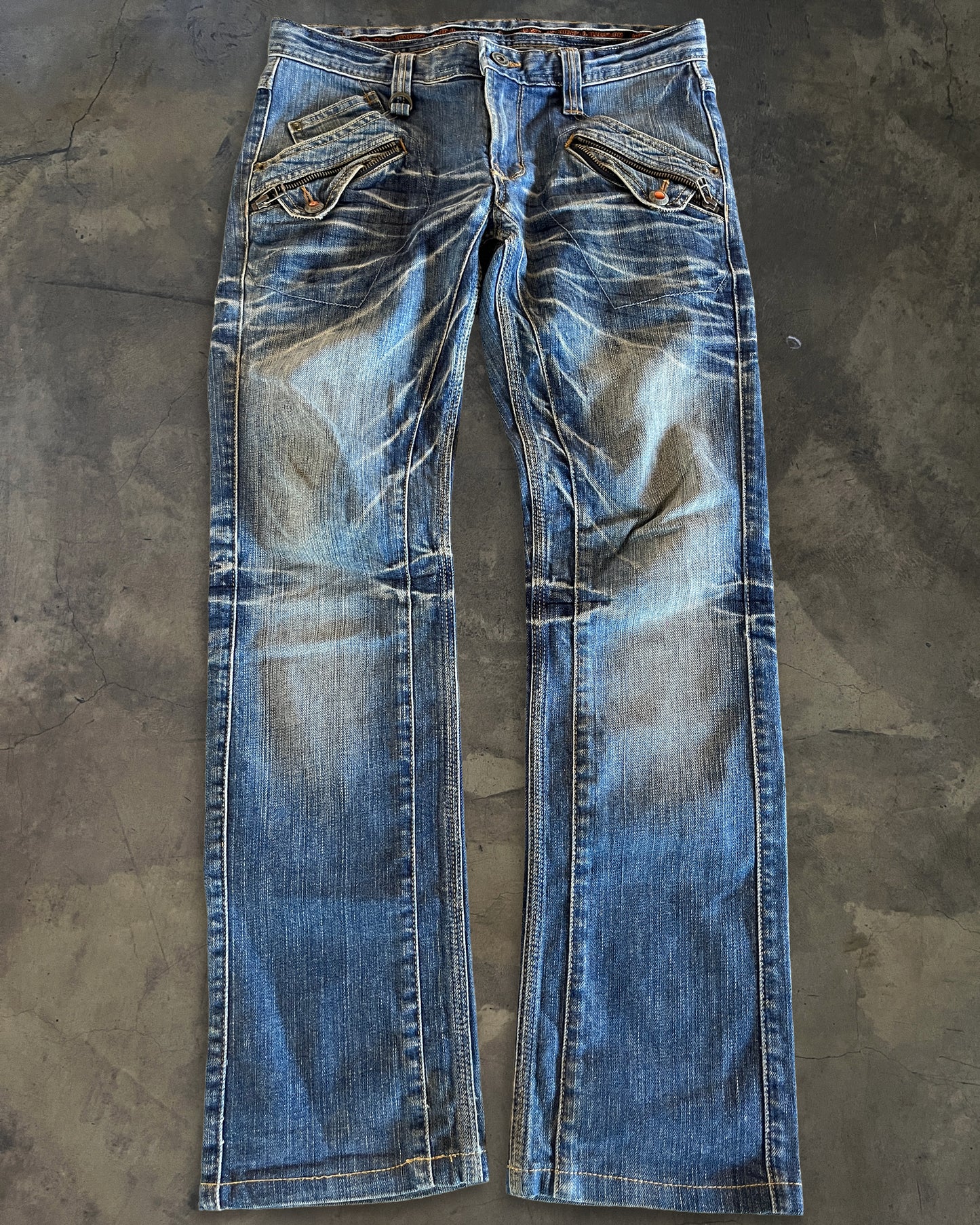 NICOLE CLUB WHISKERED LIGHT WASH DENIM