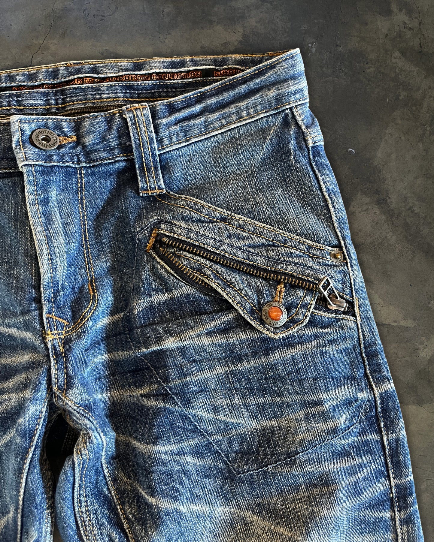 NICOLE CLUB WHISKERED LIGHT WASH DENIM