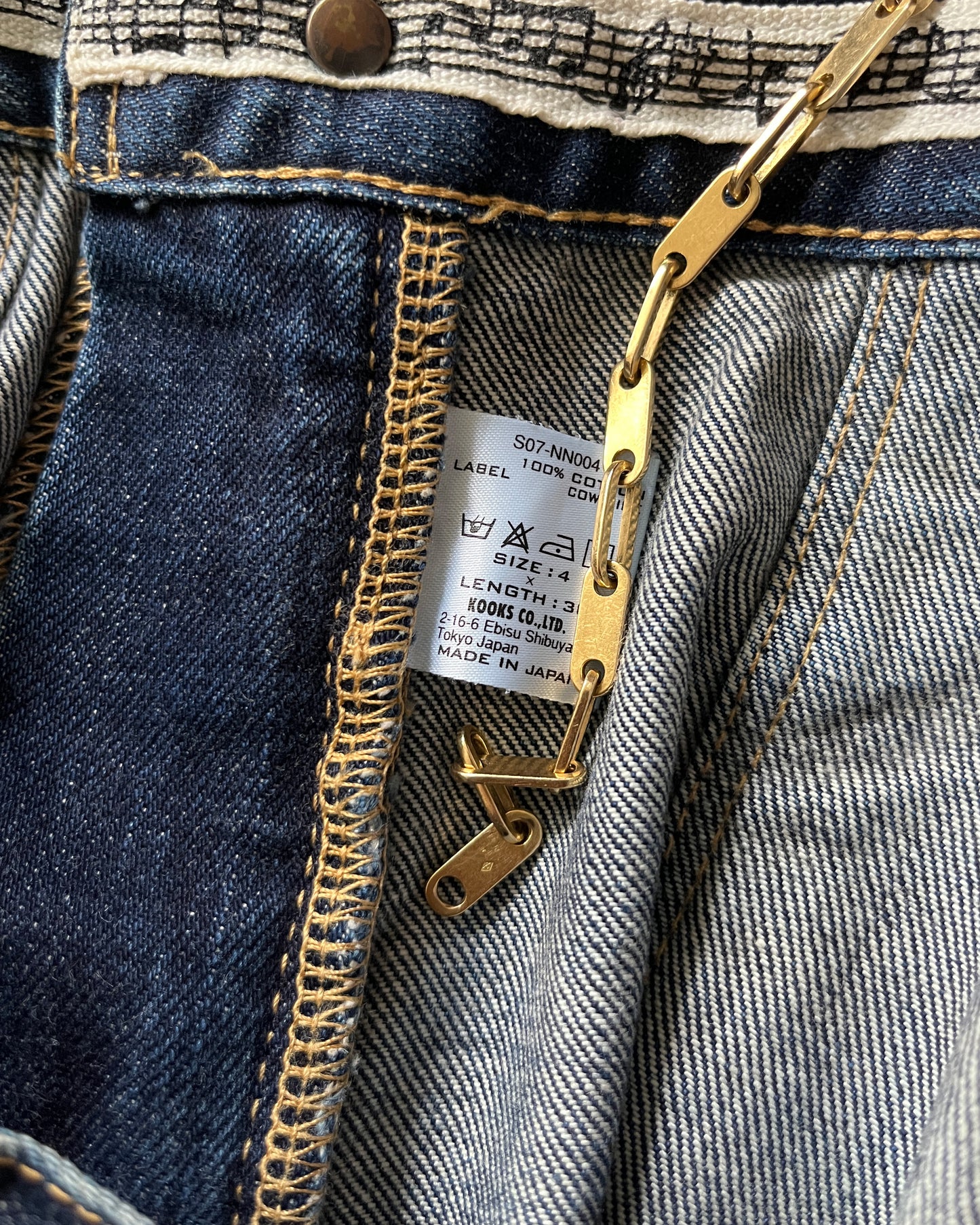 NUMBER NINE SS2007 “ABOUT A BOY” HONEYCOMB PAIN DENIM JEANS
