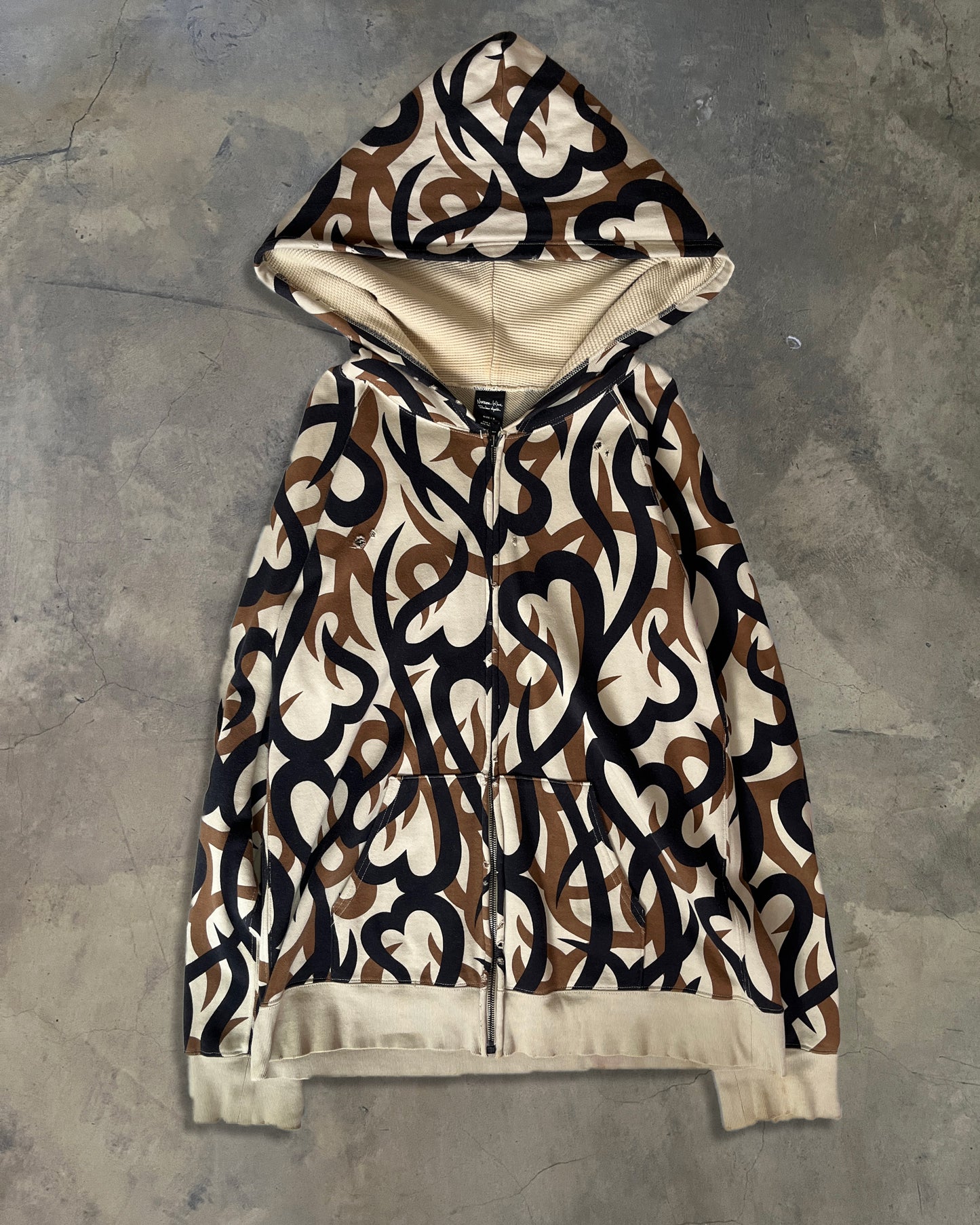 NUMBER (N)INE AW2004 “GIVE PEACE A CHANCE” TRIBAL HEART ZIP UP HOODIE