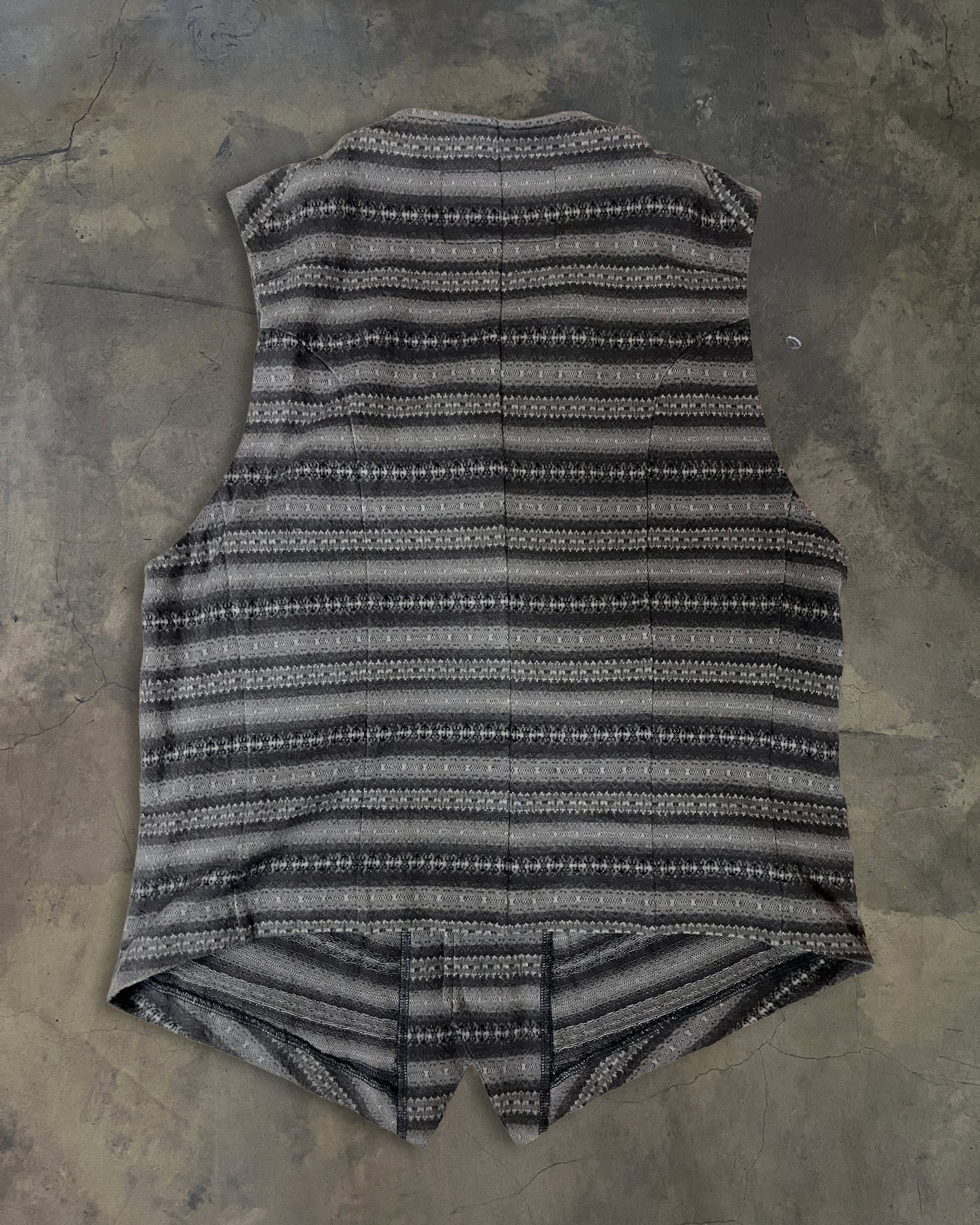 NUMNER (N)INE SS2008 'BIRDS' STRIPE PATTERN KNIT CASHMERE VEST