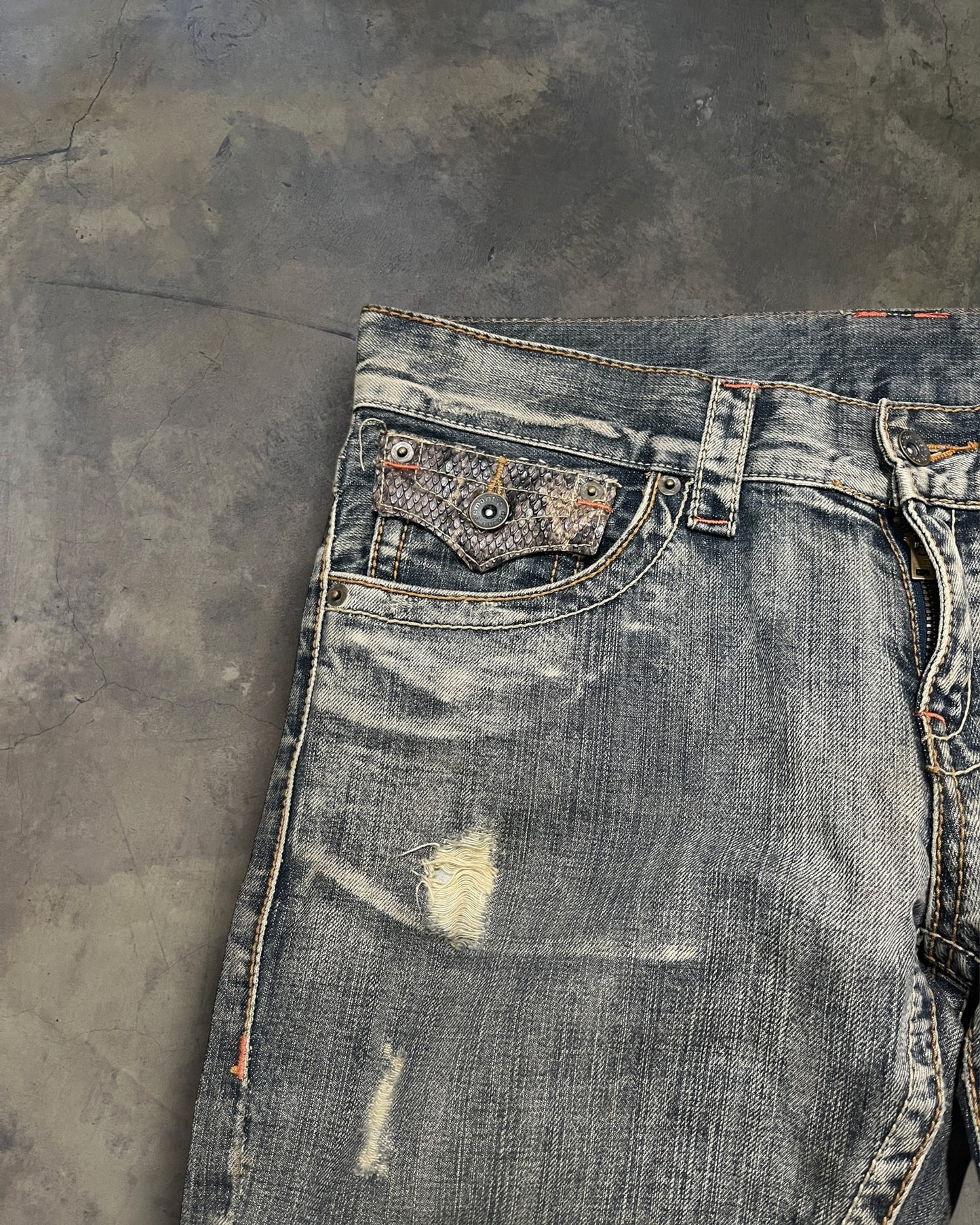 SEMANTIC DESIGN SNAKESKIN DENIM