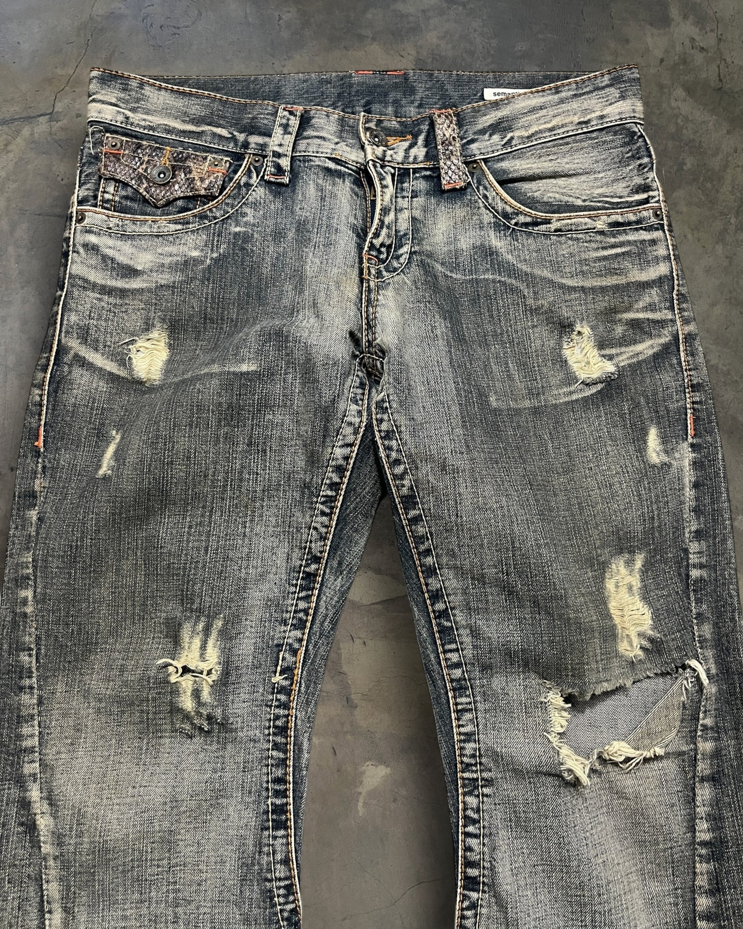 SEMANTIC DESIGN SNAKESKIN DENIM