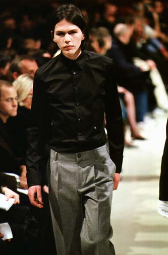 RAF SIMONS AW1998 RUNWAY BLACK BUTTON UP SHIRT