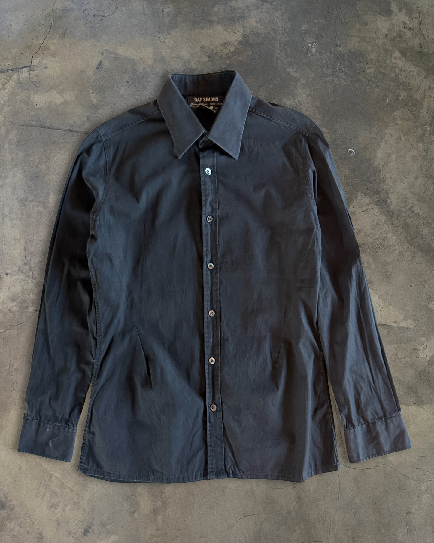 RAF SIMONS AW1998 RUNWAY BLACK BUTTON UP SHIRT