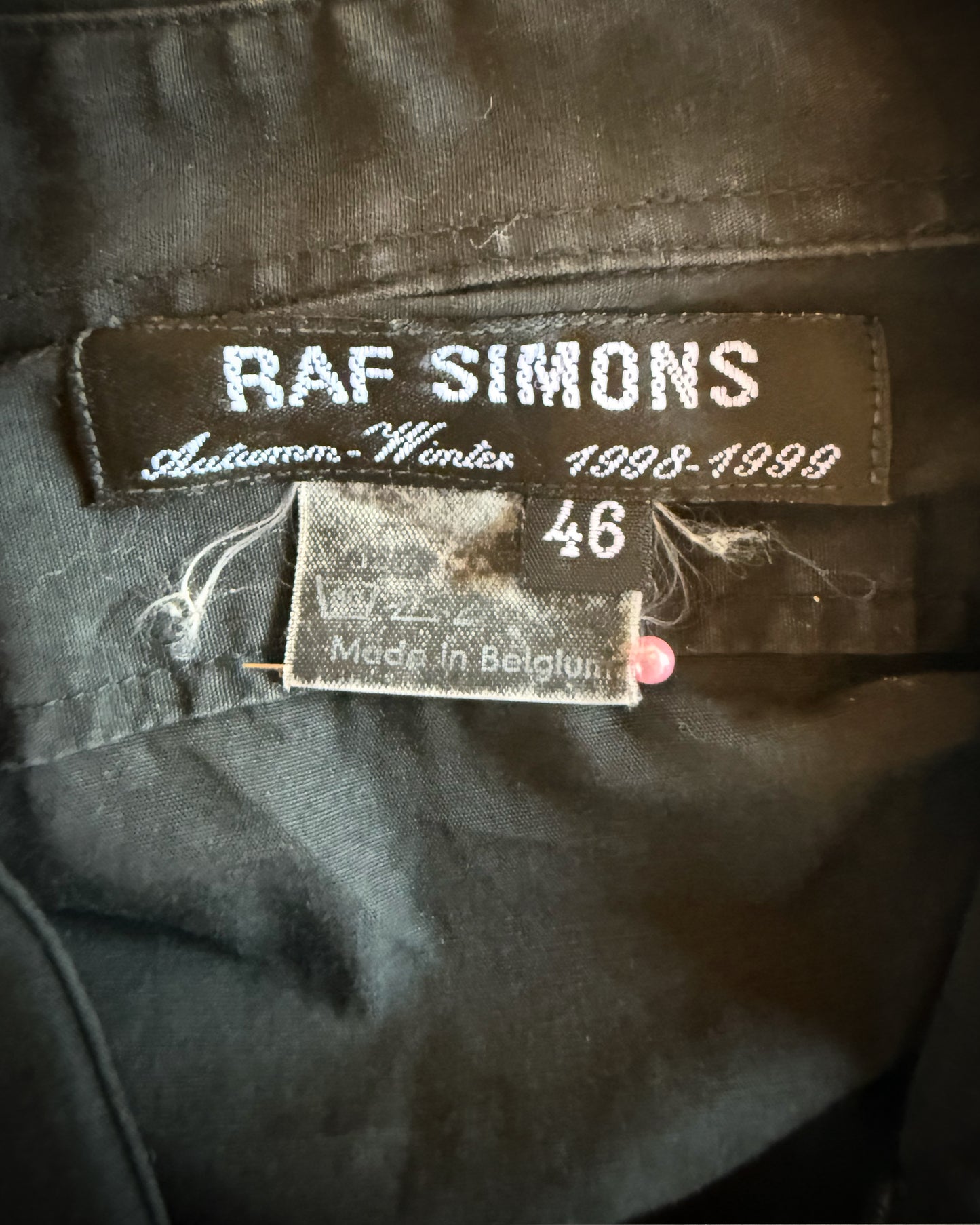 RAF SIMONS AW1998 RUNWAY BLACK BUTTON UP SHIRT