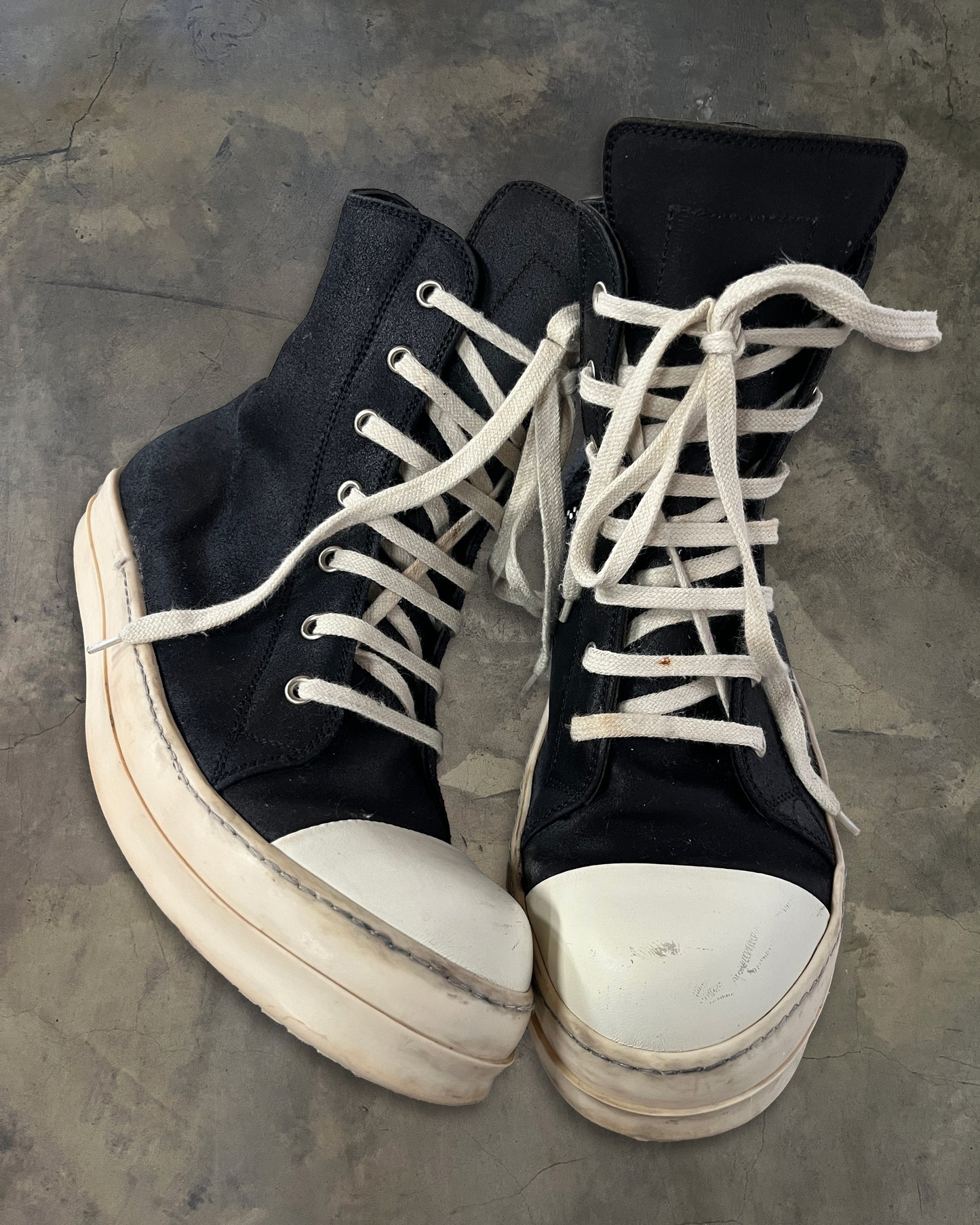 RICK OWENS SS2015 "FAUN" BLISTERED LEATHER RAMONES