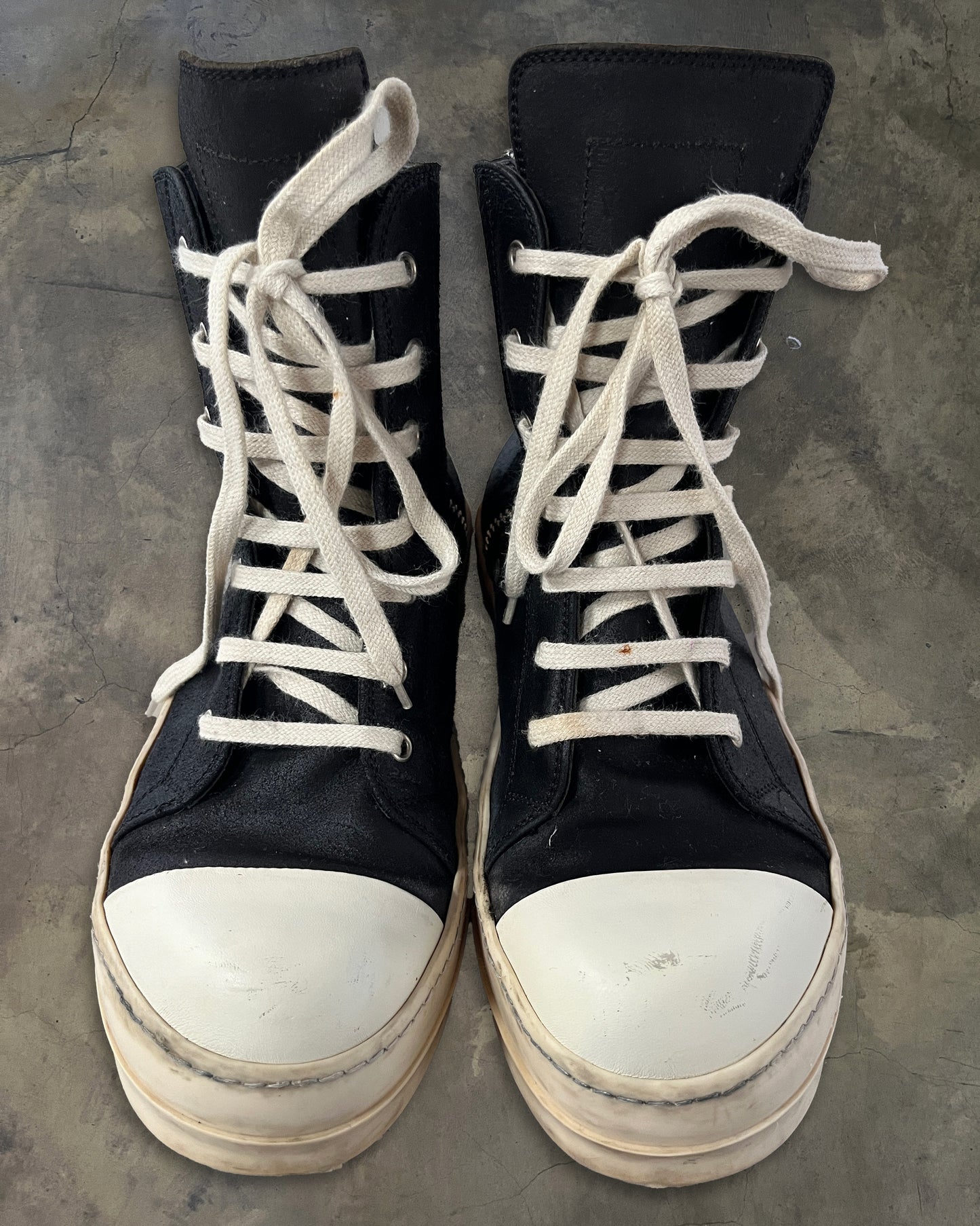 RICK OWENS SS2015 "FAUN" BLISTERED LEATHER RAMONES