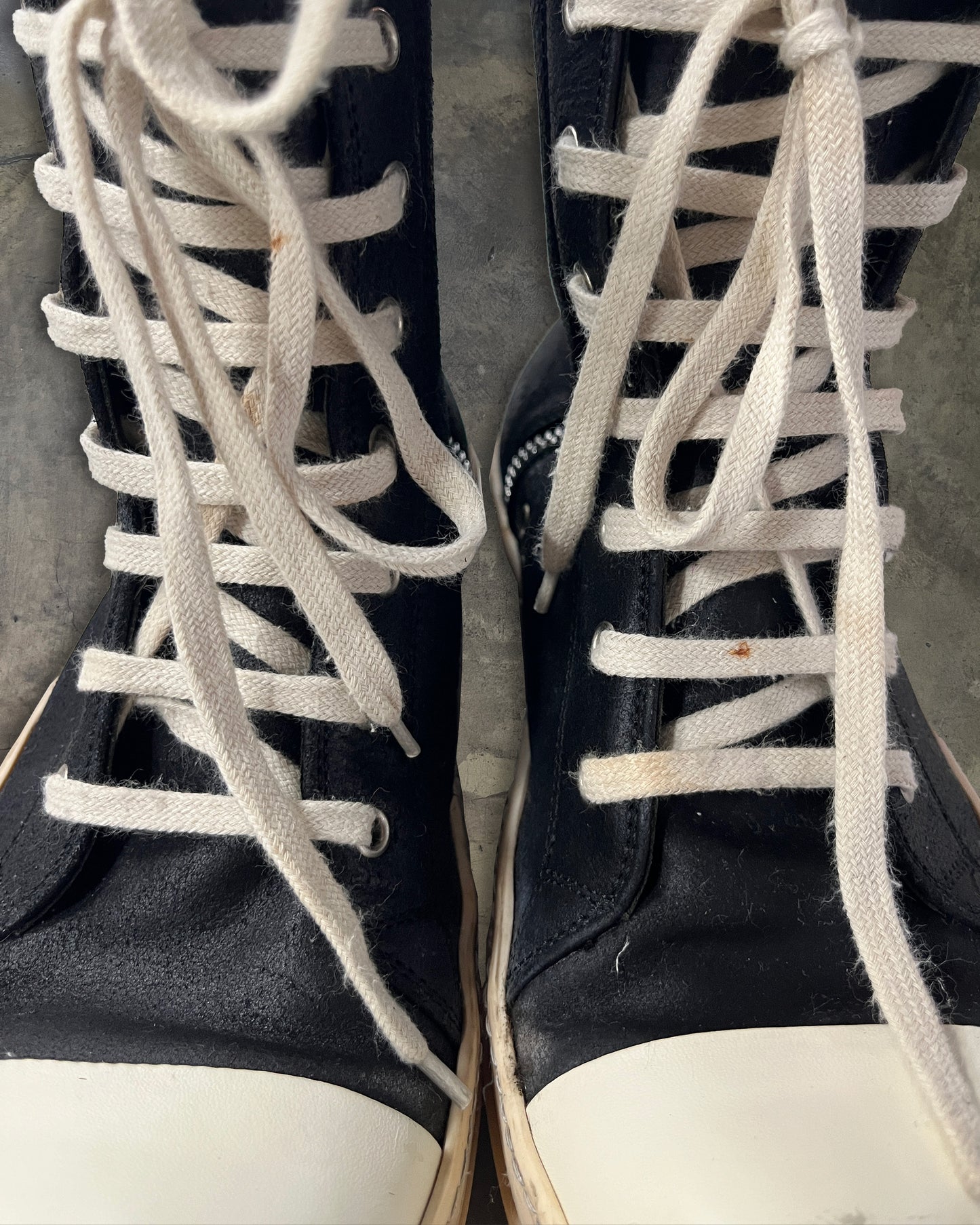 RICK OWENS SS2015 "FAUN" BLISTERED LEATHER RAMONES