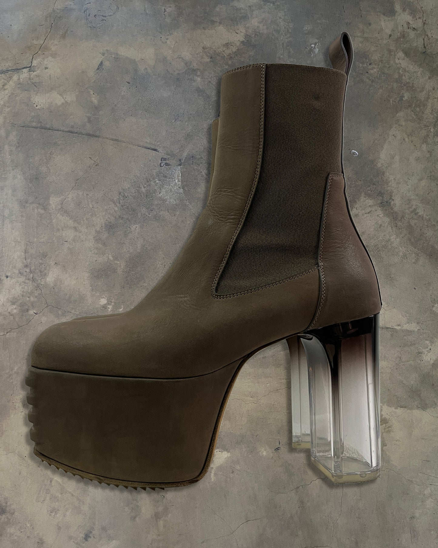 RICK OWENS AW2023 “LUXOR” MINIMAL GRILL DEGRADE COMBAT BOOTS