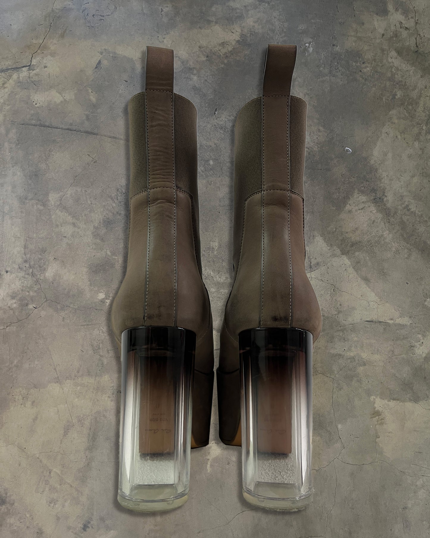 RICK OWENS AW2023 “LUXOR” MINIMAL GRILL DEGRADE COMBAT BOOTS