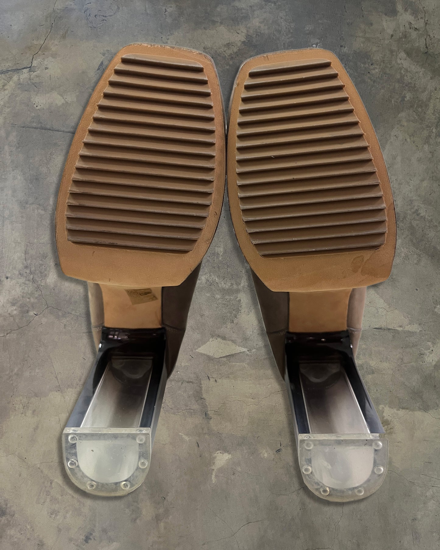 RICK OWENS AW2023 “LUXOR” MINIMAL GRILL DEGRADE COMBAT BOOTS