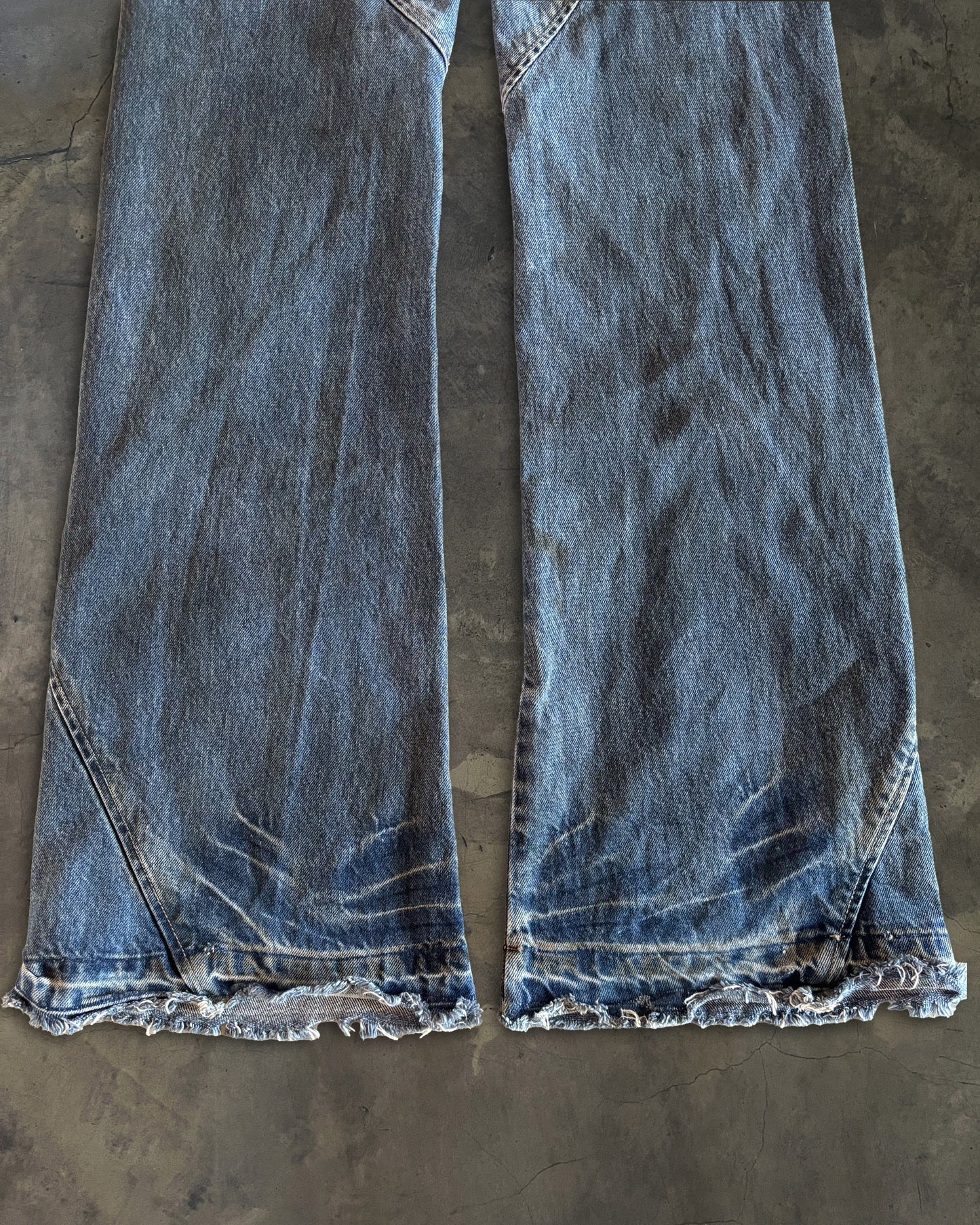RICK OWENS SLAB WIDE LEG SPIRAL SEAM JEANS