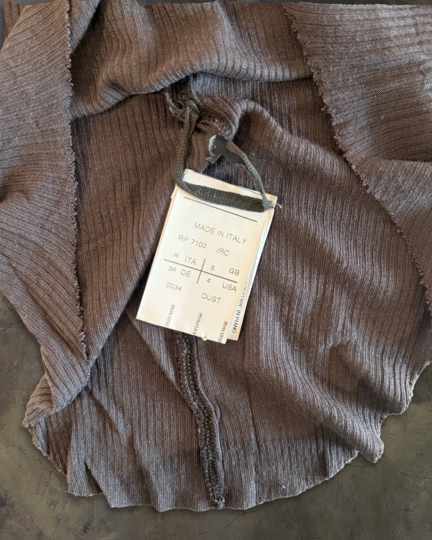 RICK OWENS SS2008 "STRUTTER" DUST RIBBED TANK