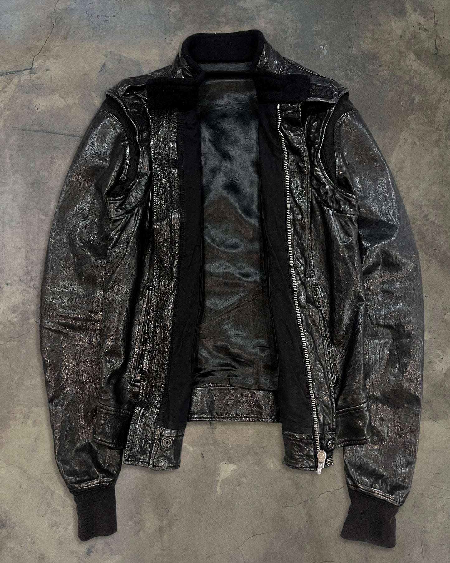 RICK OWENS FW08 "STAG" HAMMERED LAMB PILOT JACKET