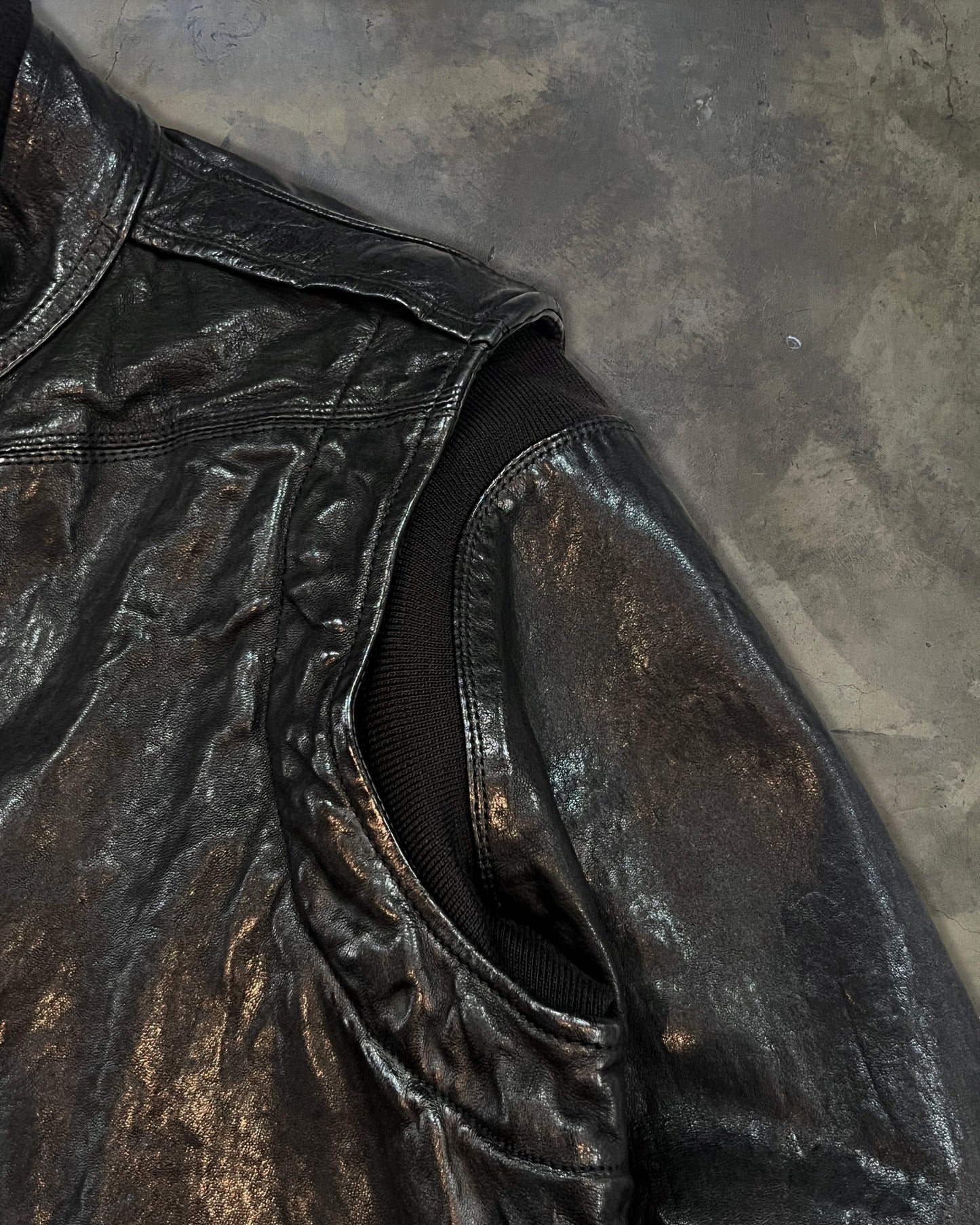 RICK OWENS FW08 "STAG" HAMMERED LAMB PILOT JACKET