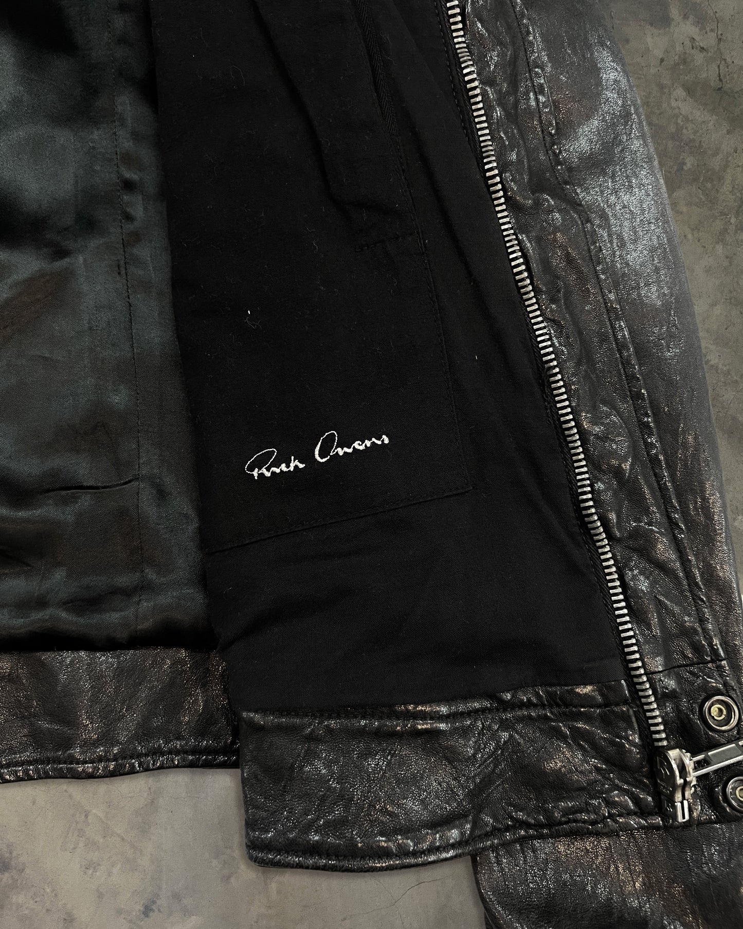 RICK OWENS FW08 "STAG" HAMMERED LAMB PILOT JACKET