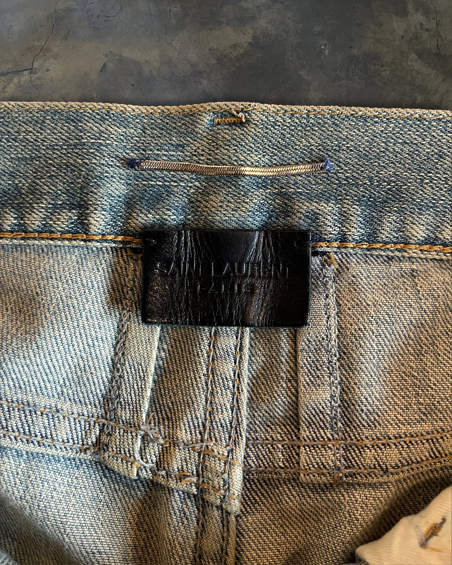 SAINT LAURENT PARIS SS2015 BACK RIP DENIM