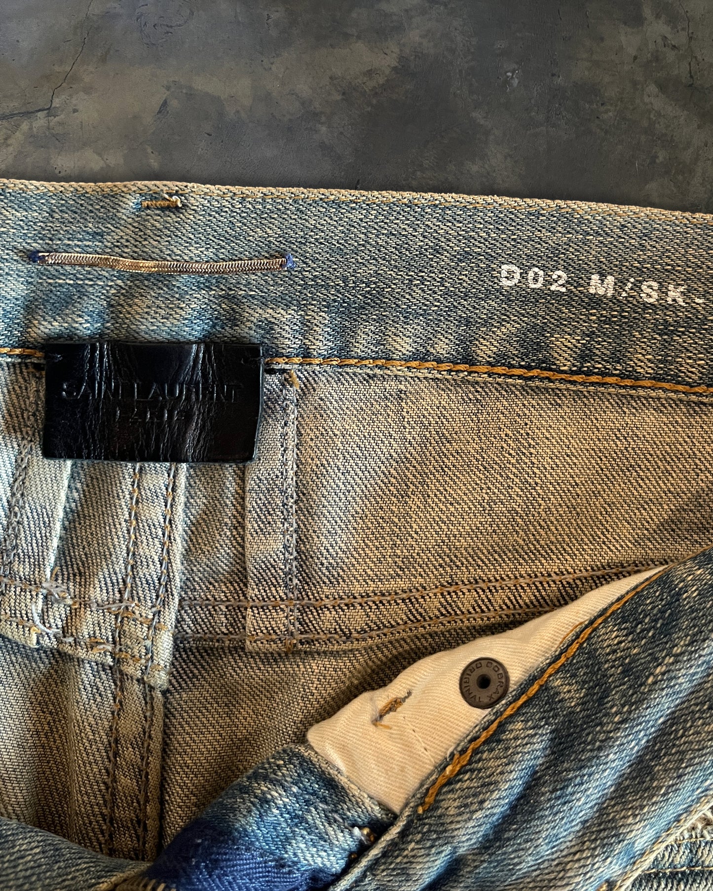 SAINT LAURENT PARIS SS2015 BACK RIP DENIM